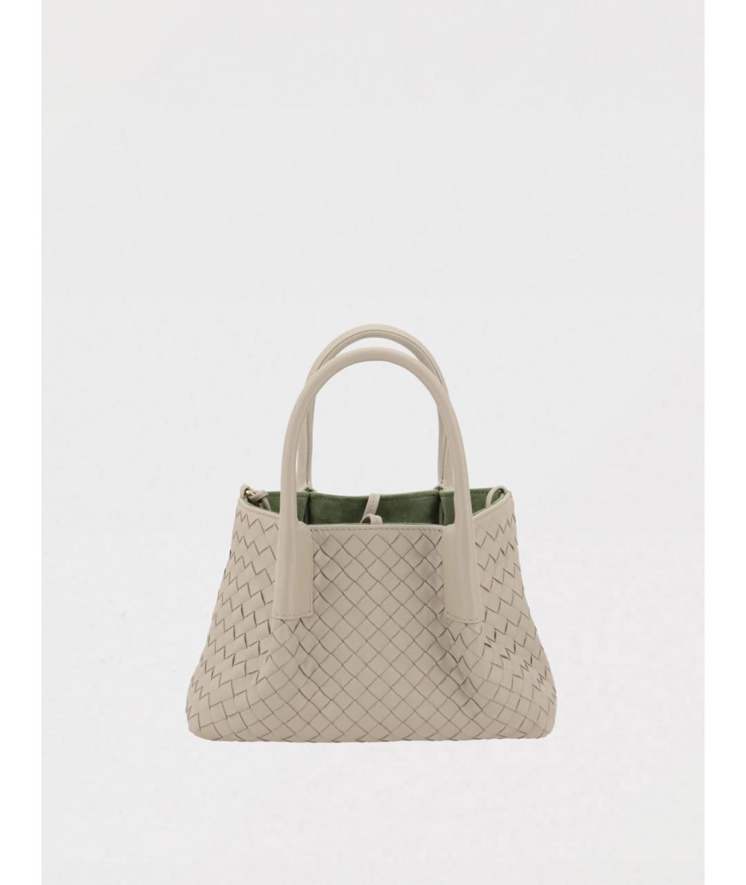 BOTTEGA VENETA Бежевая кожаная сумка тоут, фото 4