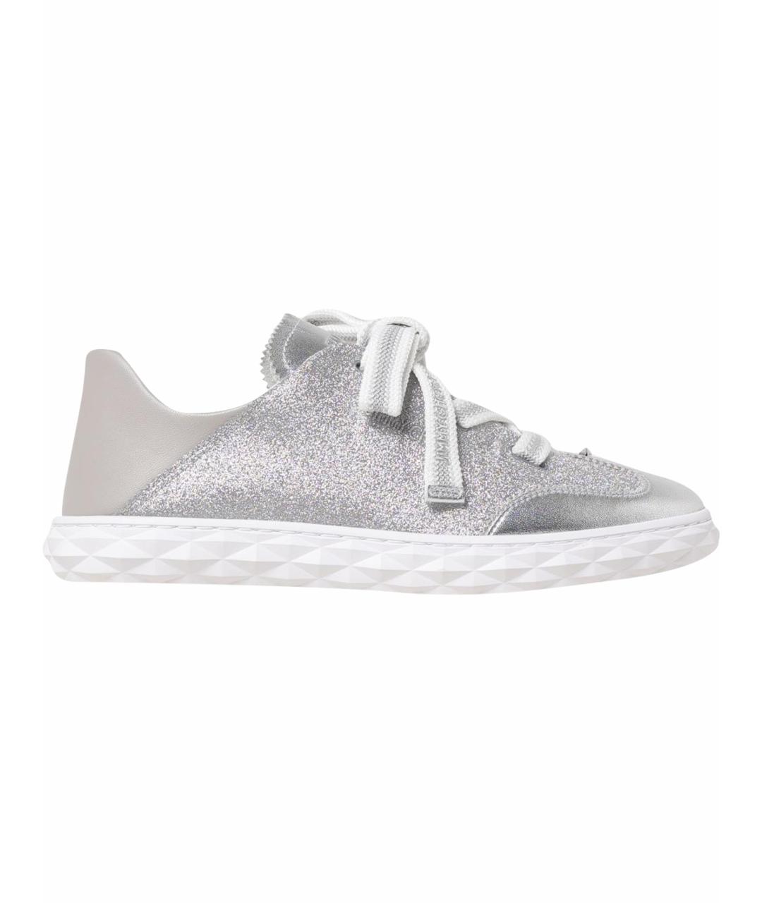 JIMMY CHOO Серебряные кеды, фото 1