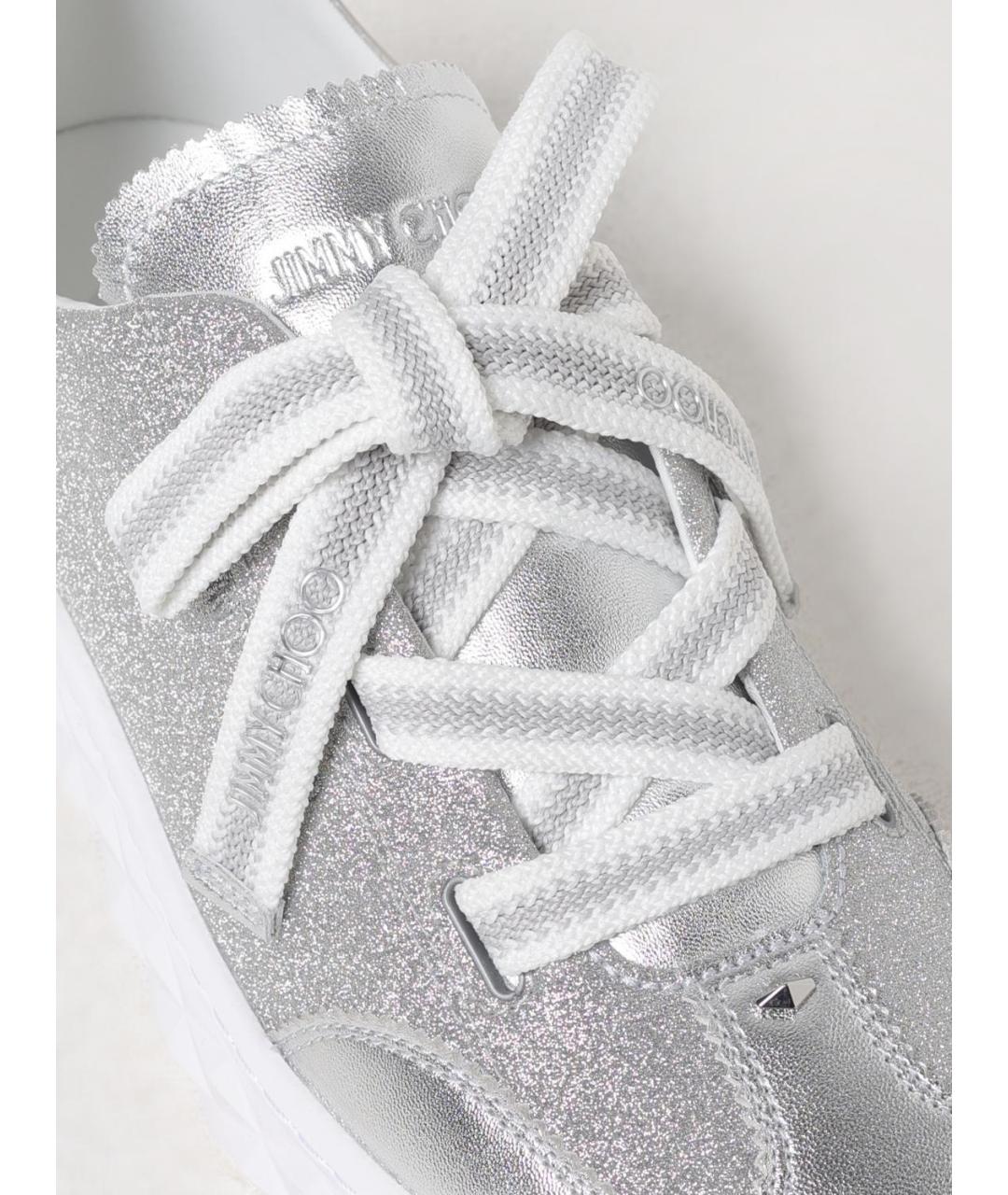 JIMMY CHOO Серебряные кеды, фото 4