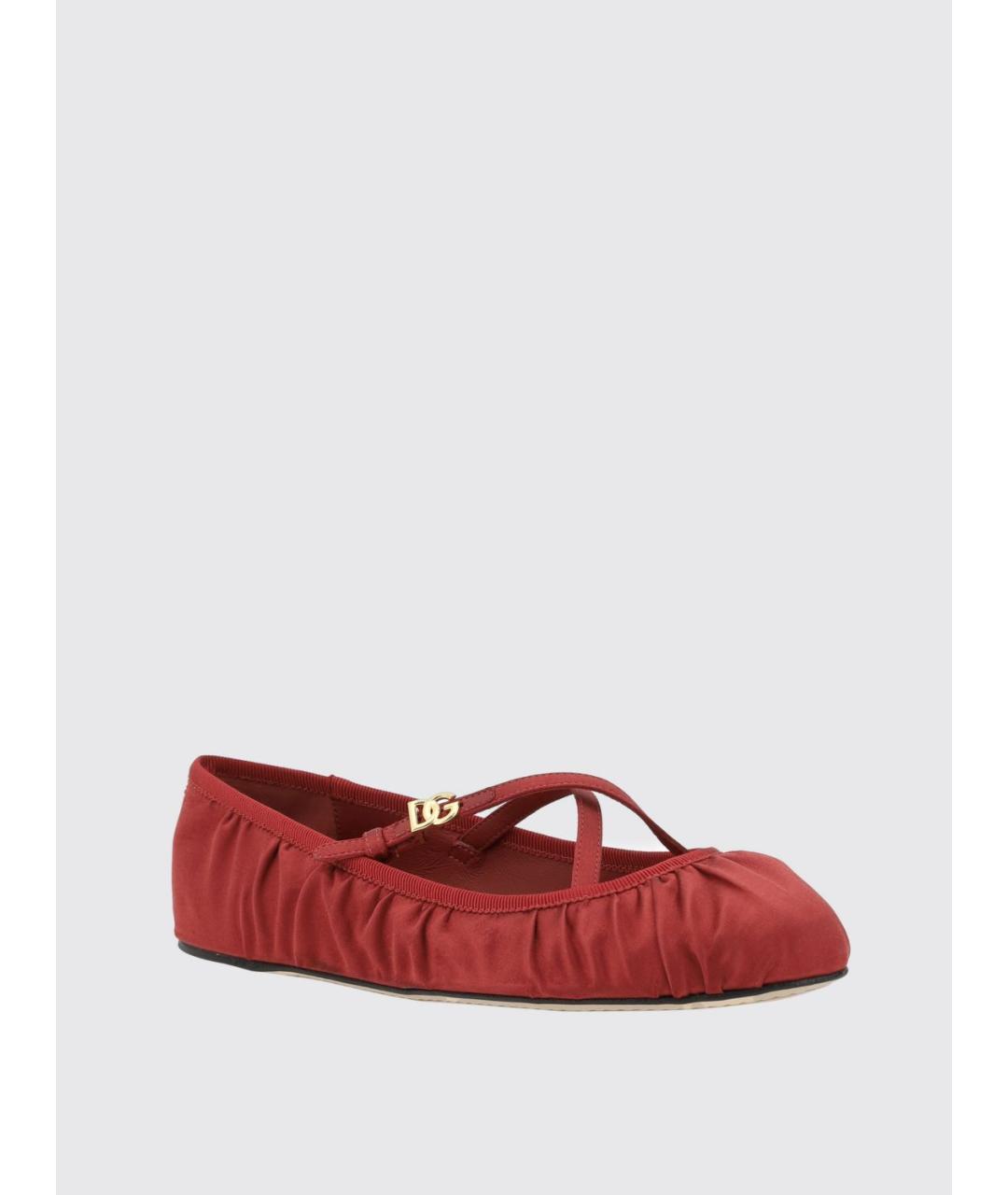 DOLCE&GABBANA Красные текстильные балетки, фото 2