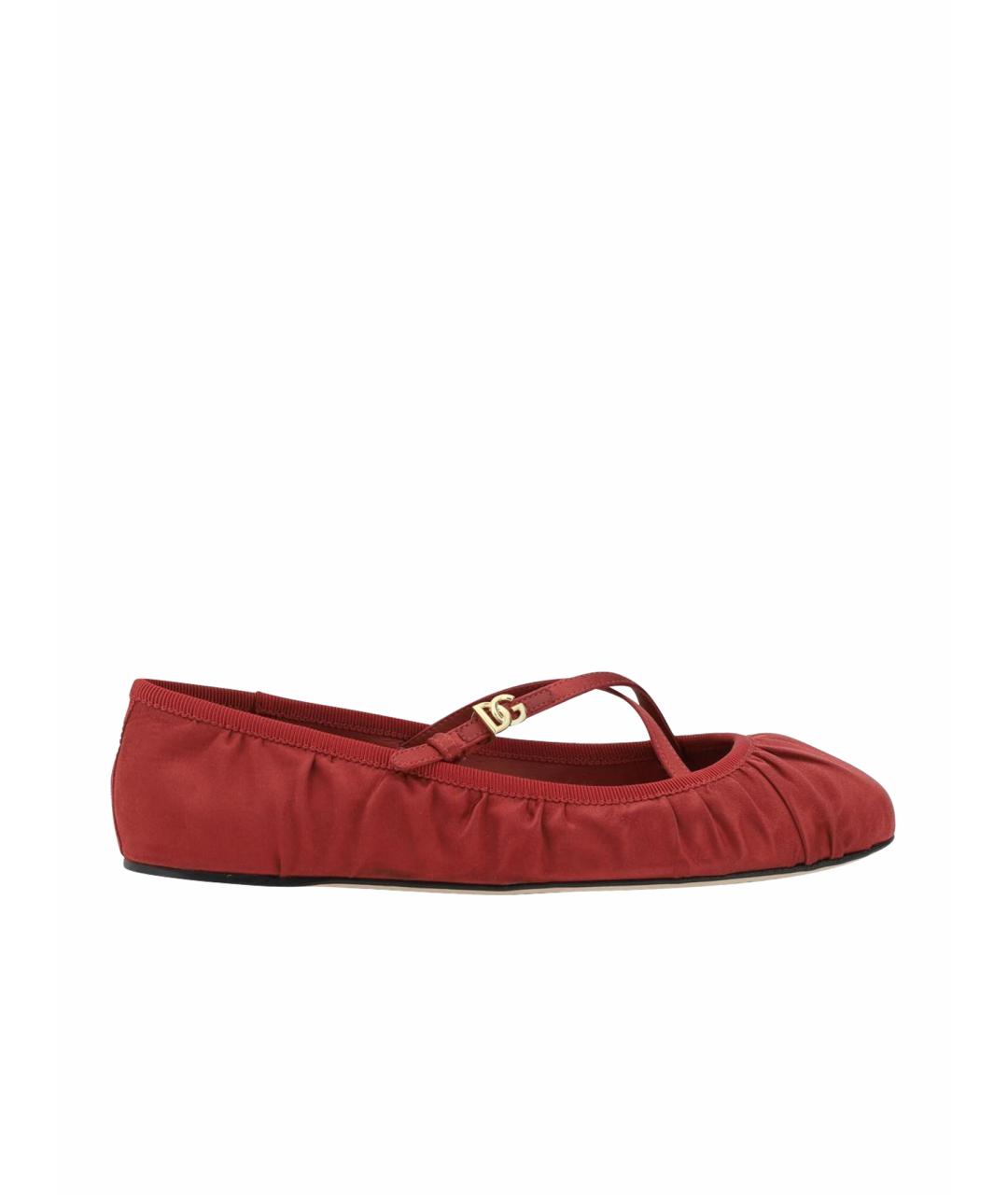 DOLCE&GABBANA Красные текстильные балетки, фото 1