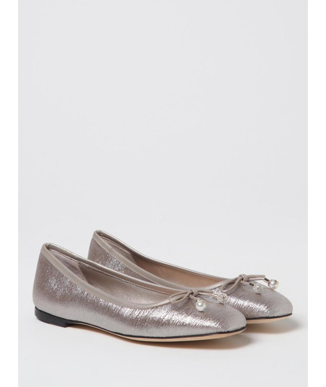 JIMMY CHOO Серебряные балетки, фото 2