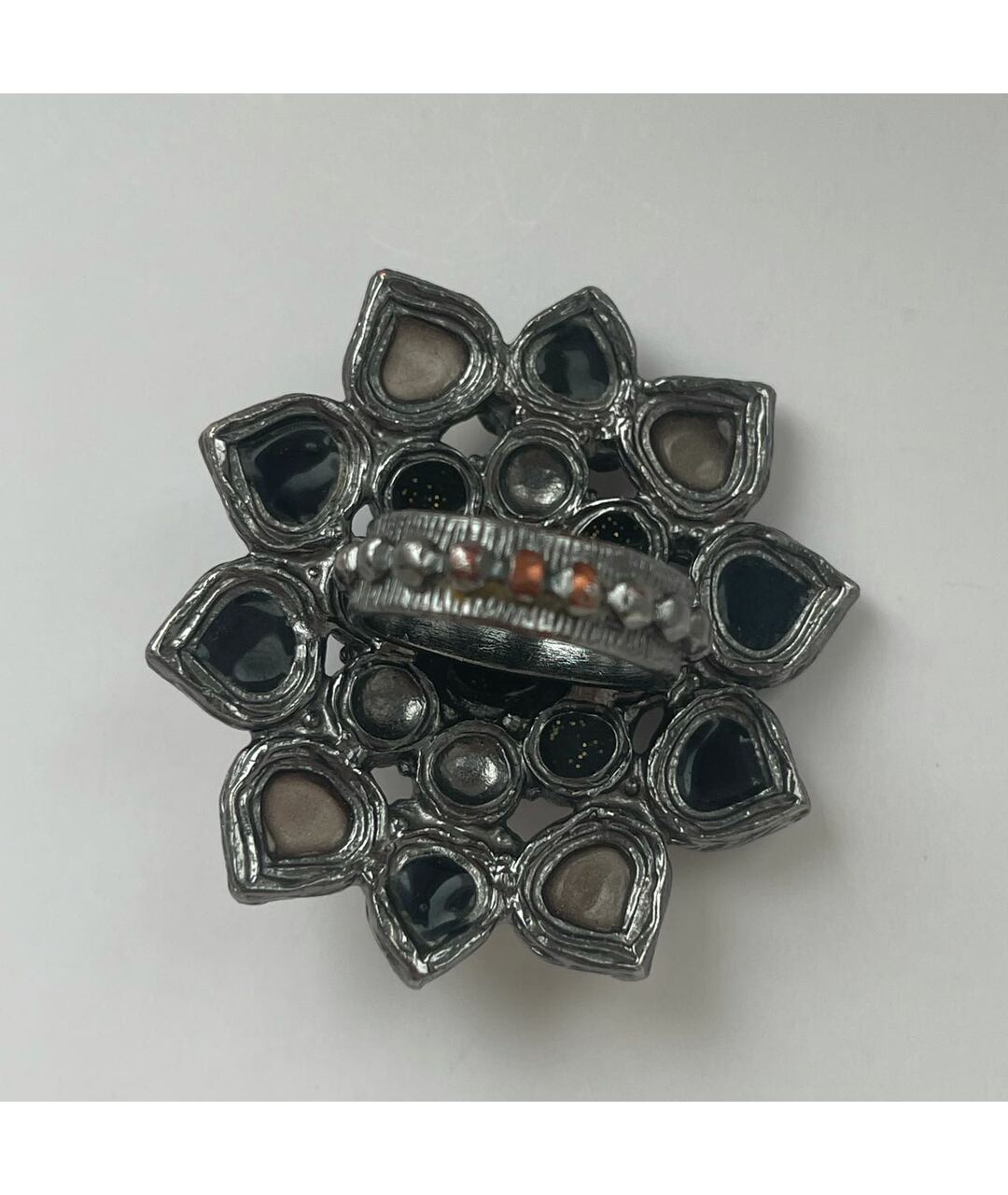 CHANEL PRE-OWNED Антрацитовое металлическое кольцо, фото 3