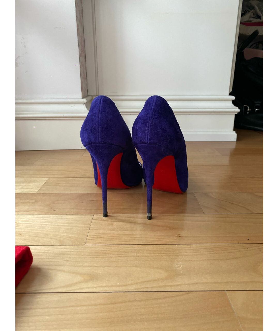 CHRISTIAN LOUBOUTIN Синие замшевые туфли, фото 4