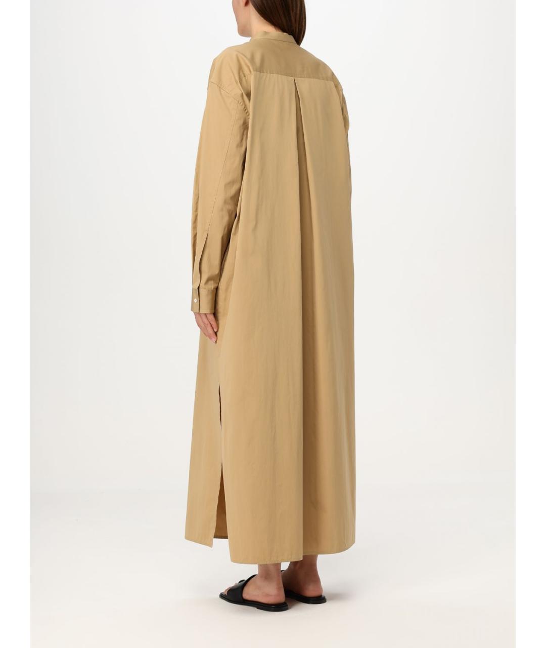 JIL SANDER Горчичное хлопковое повседневное платье, фото 3