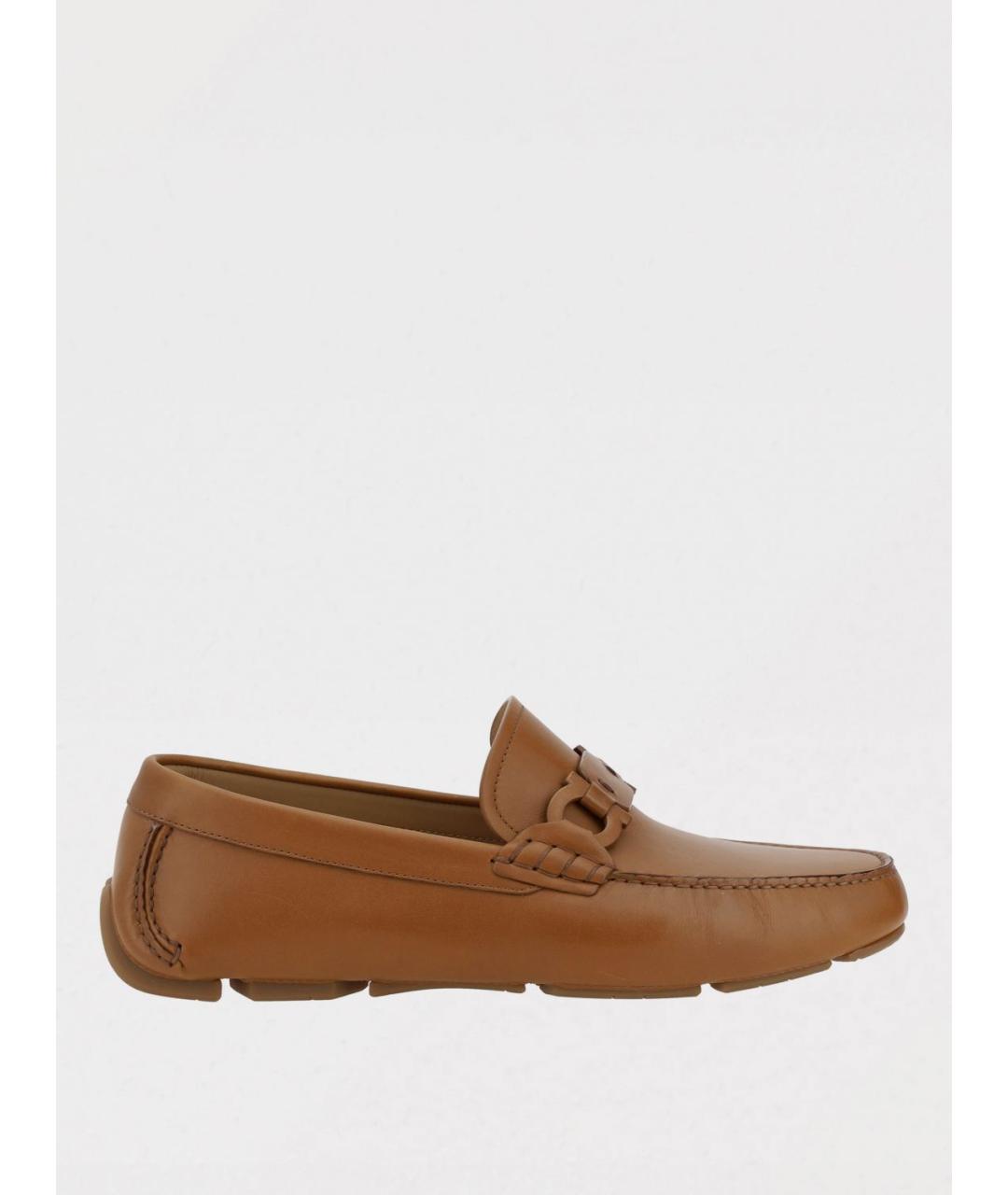 FERRAGAMO Бежевые лоферы, фото 4