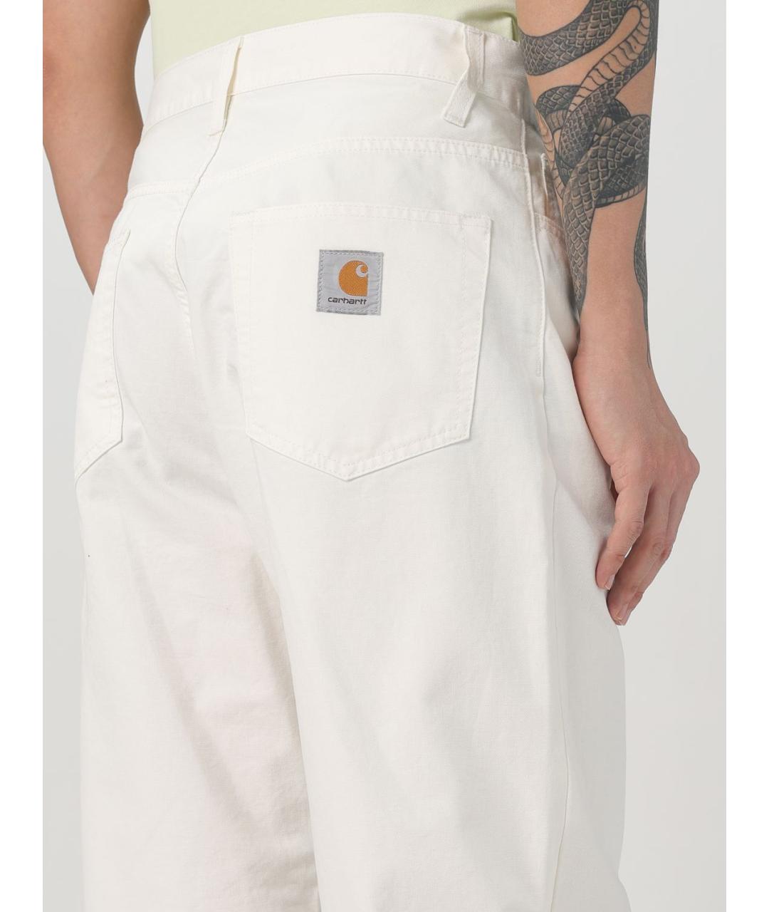 CARHARTT WIP Белые хлопковые повседневные брюки, фото 4
