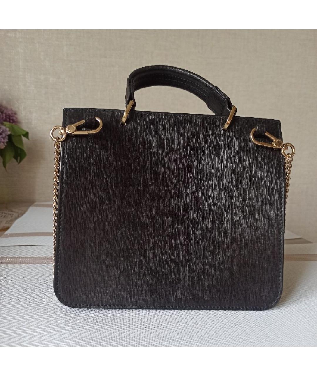 FURLA Черная кожаная сумка через плечо, фото 4