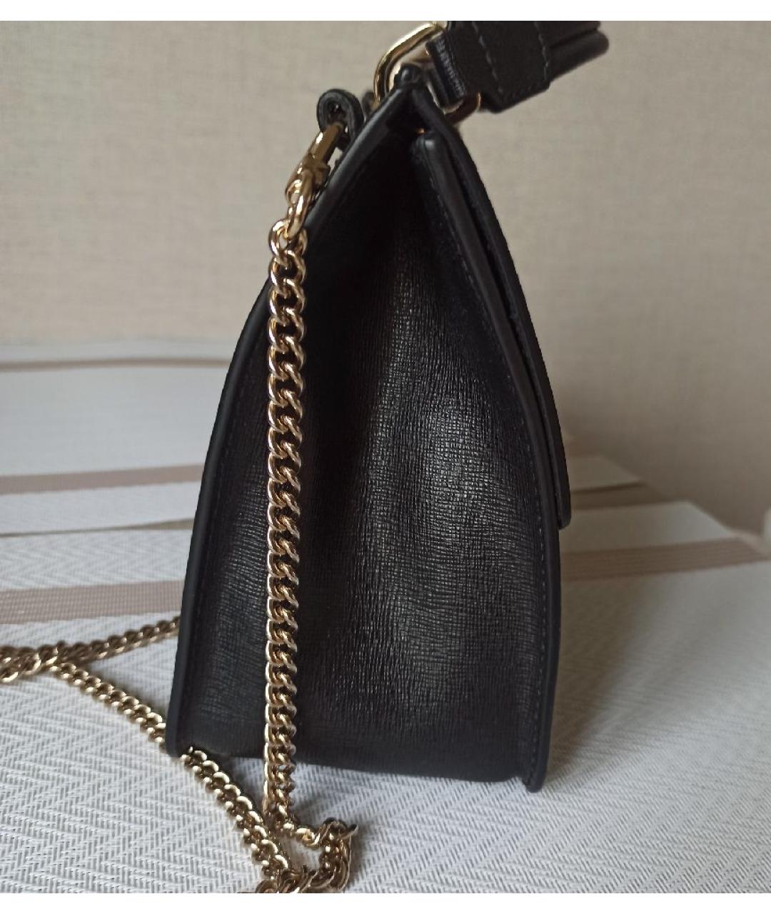 FURLA Черная кожаная сумка через плечо, фото 3