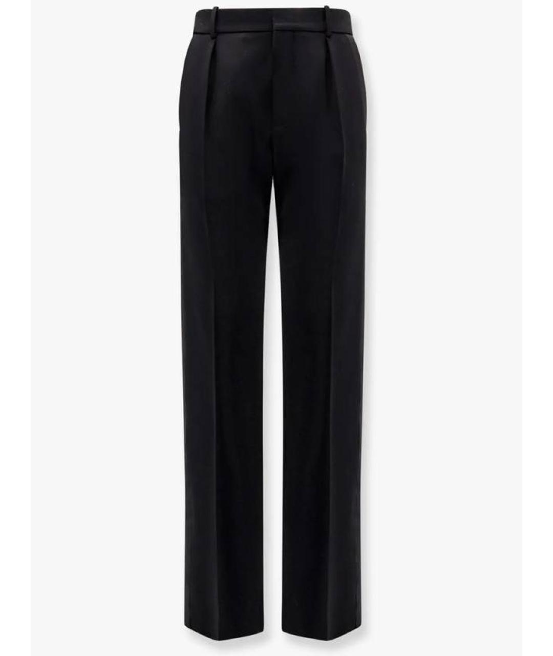 SAINT LAURENT Черные шерстяные повседневные брюки, фото 7