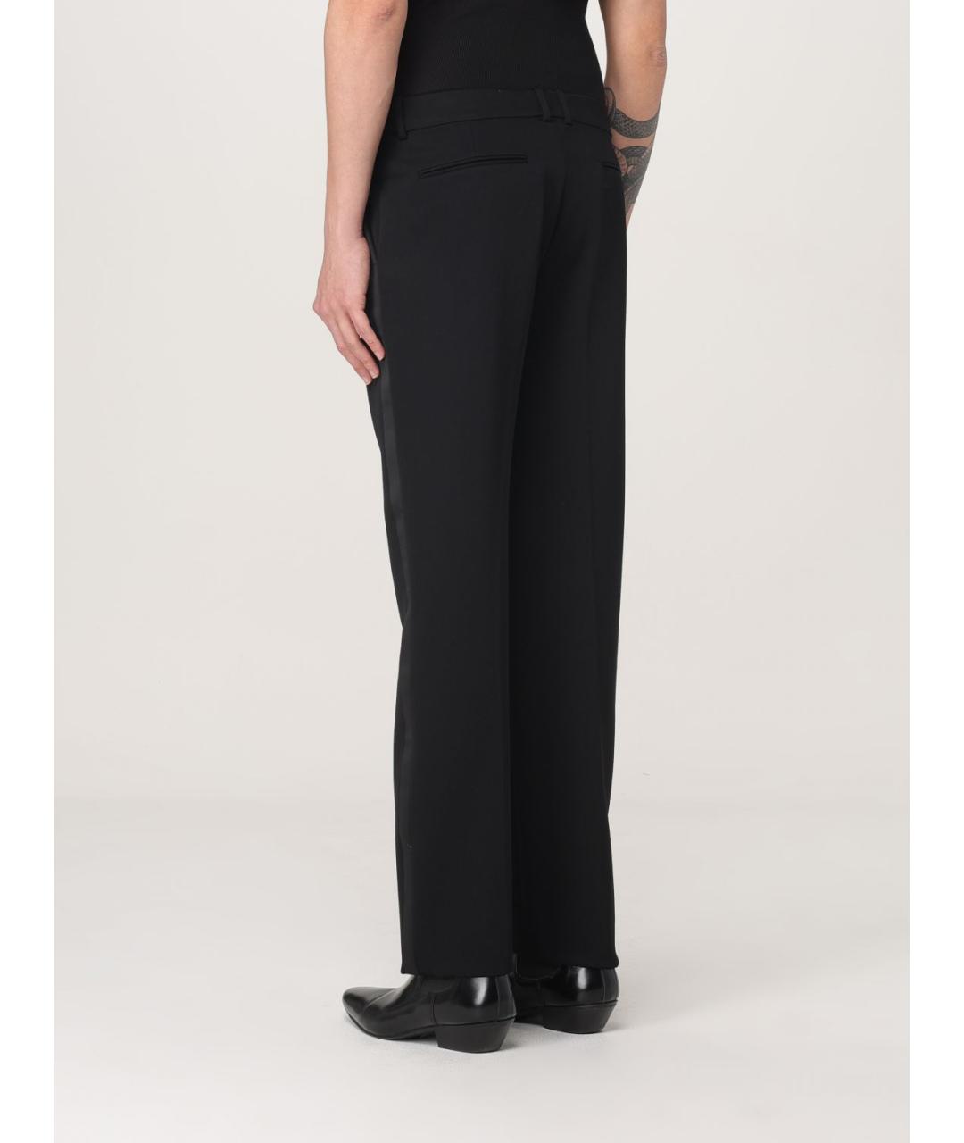 SAINT LAURENT Черные шерстяные повседневные брюки, фото 4