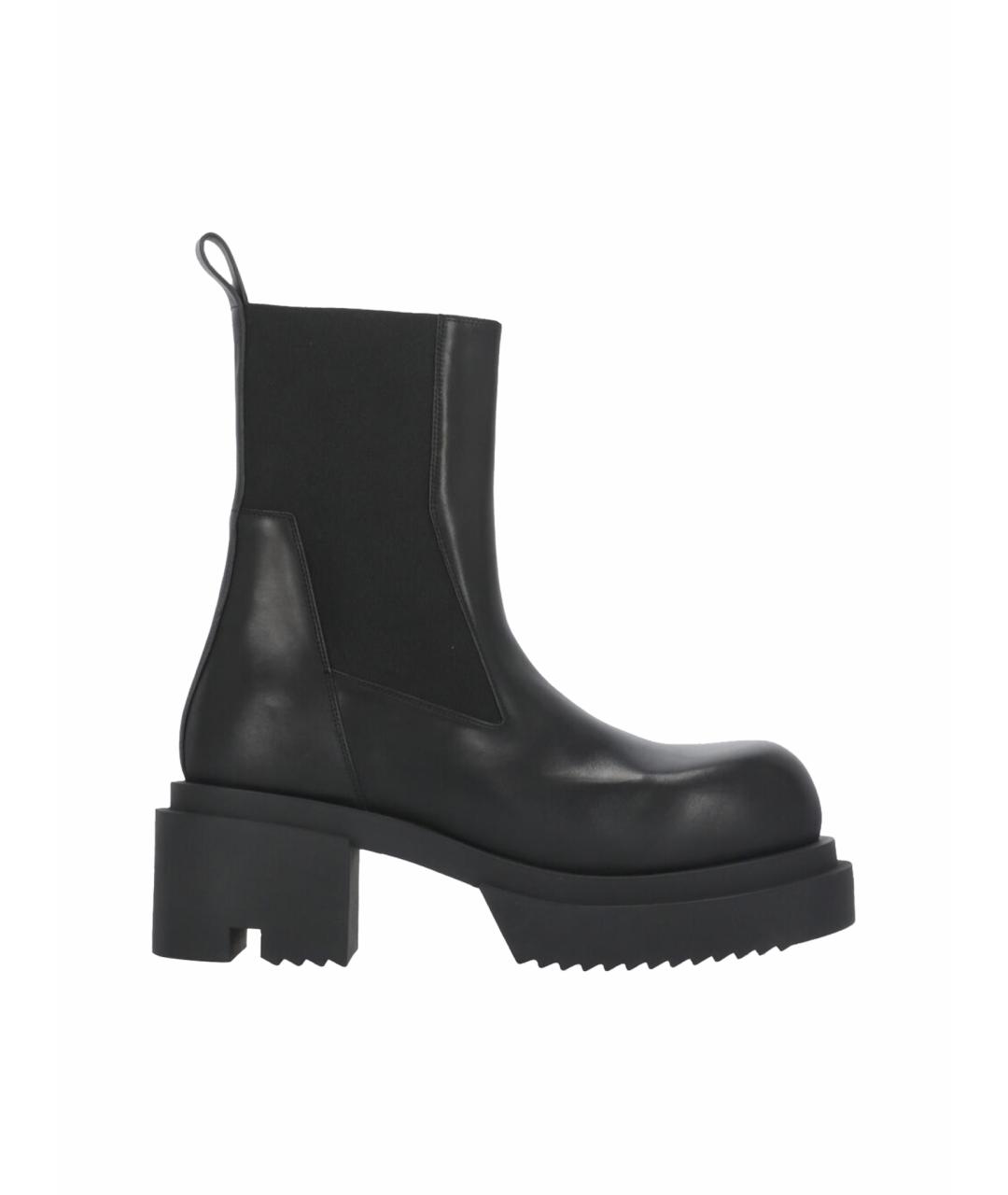 RICK OWENS Черные кожаные ботинки, фото 1
