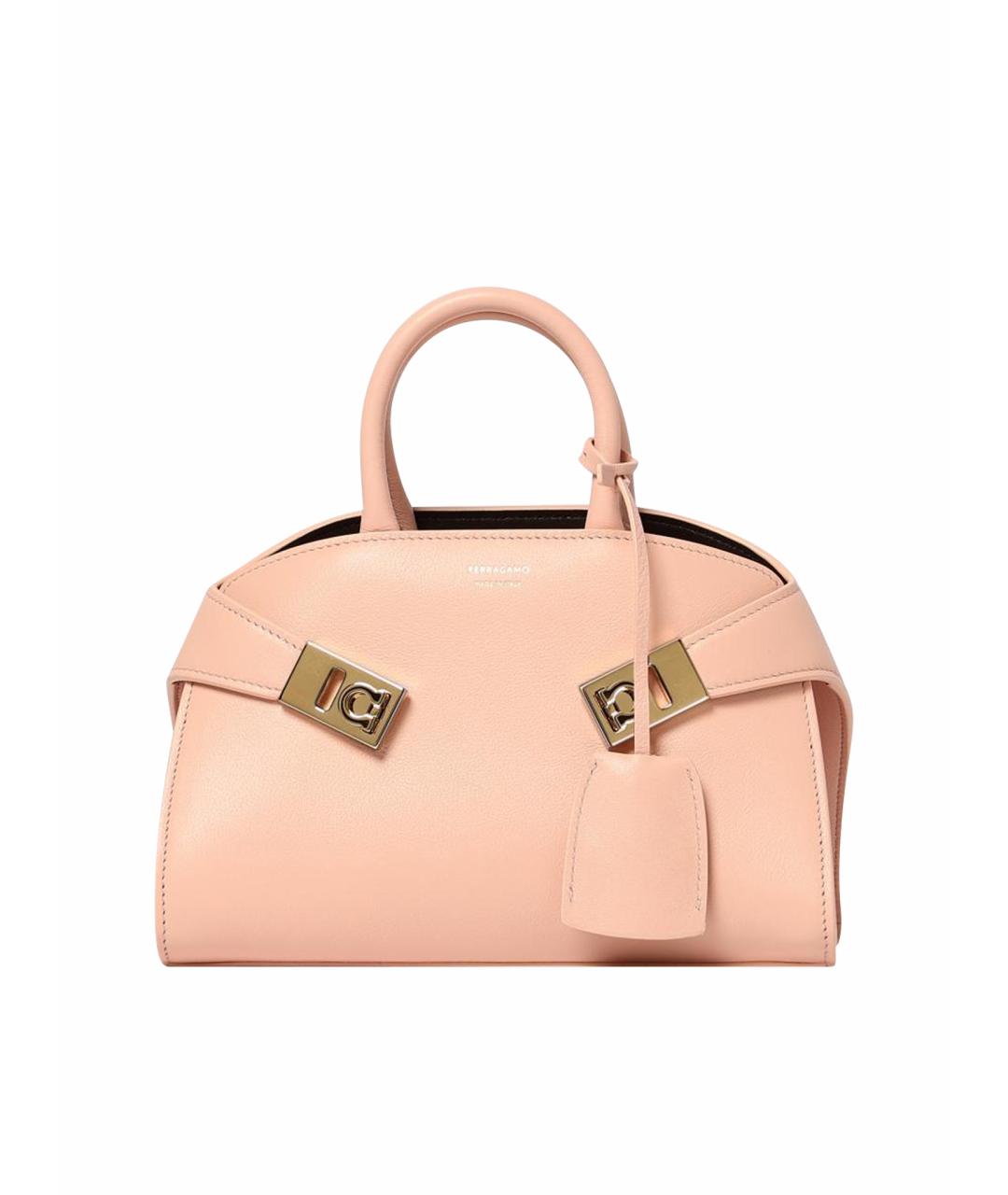 FERRAGAMO Розовая кожаная сумка тоут, фото 1