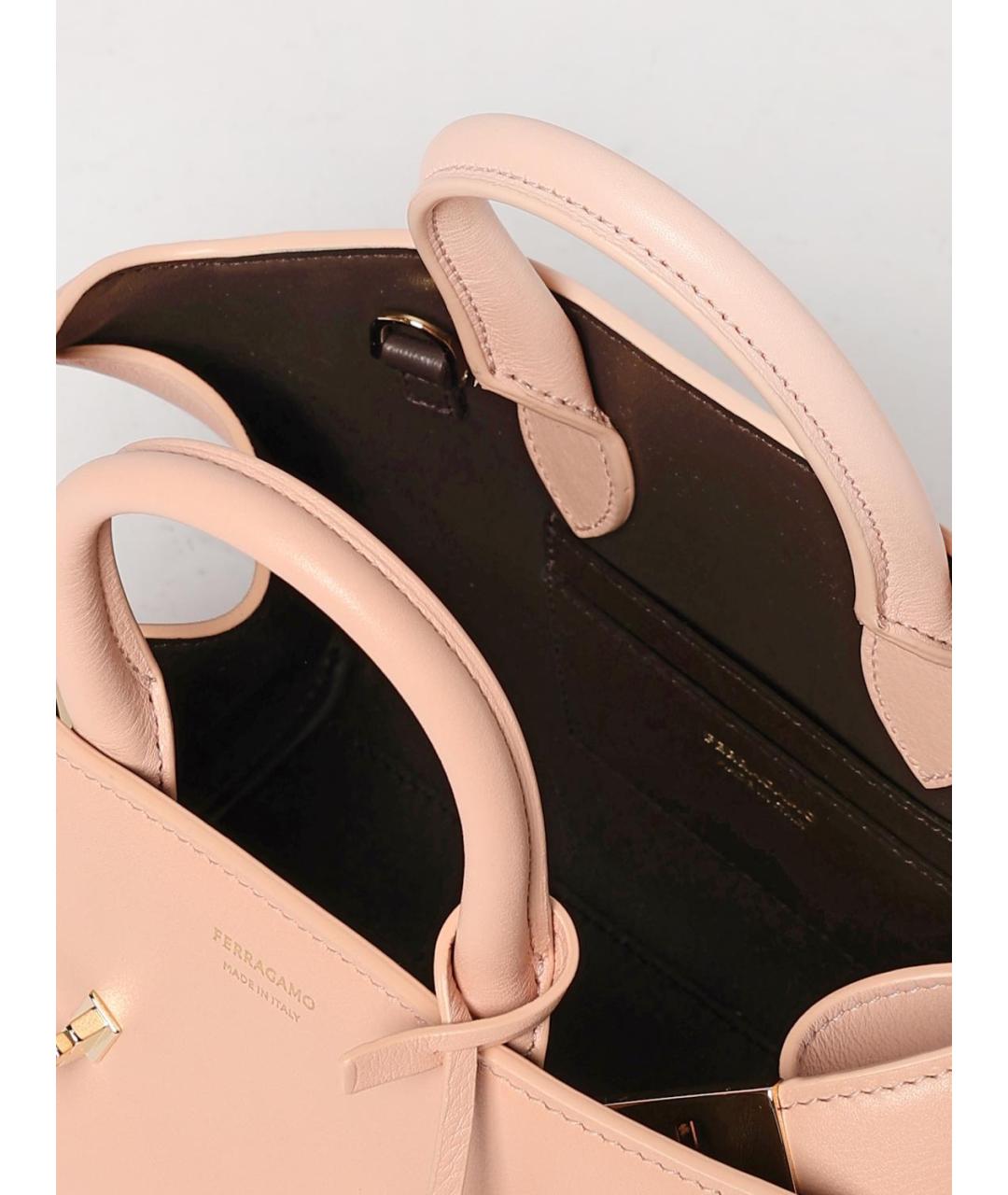 FERRAGAMO Розовая кожаная сумка тоут, фото 5