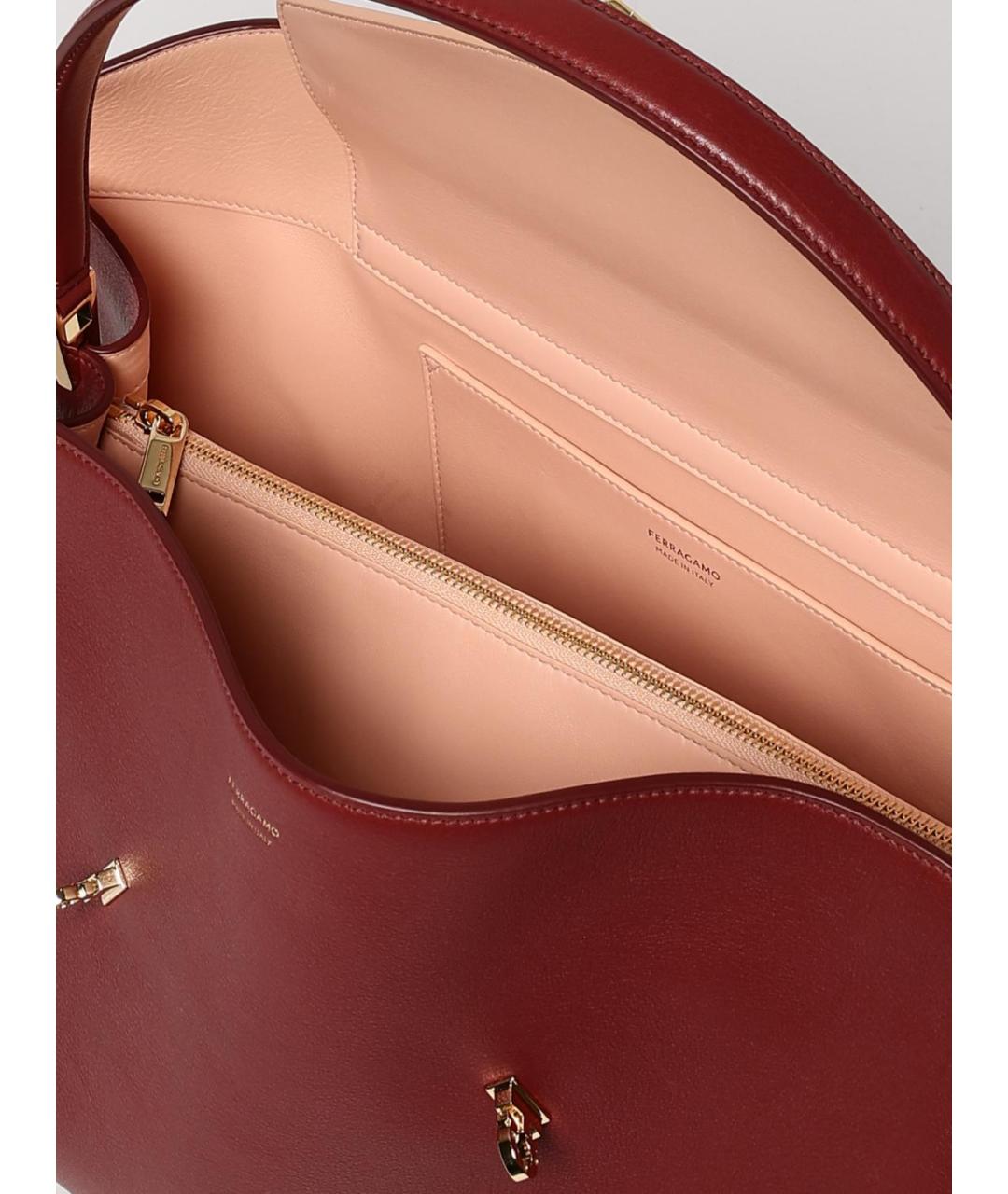 FERRAGAMO Красная кожаная сумка тоут, фото 5