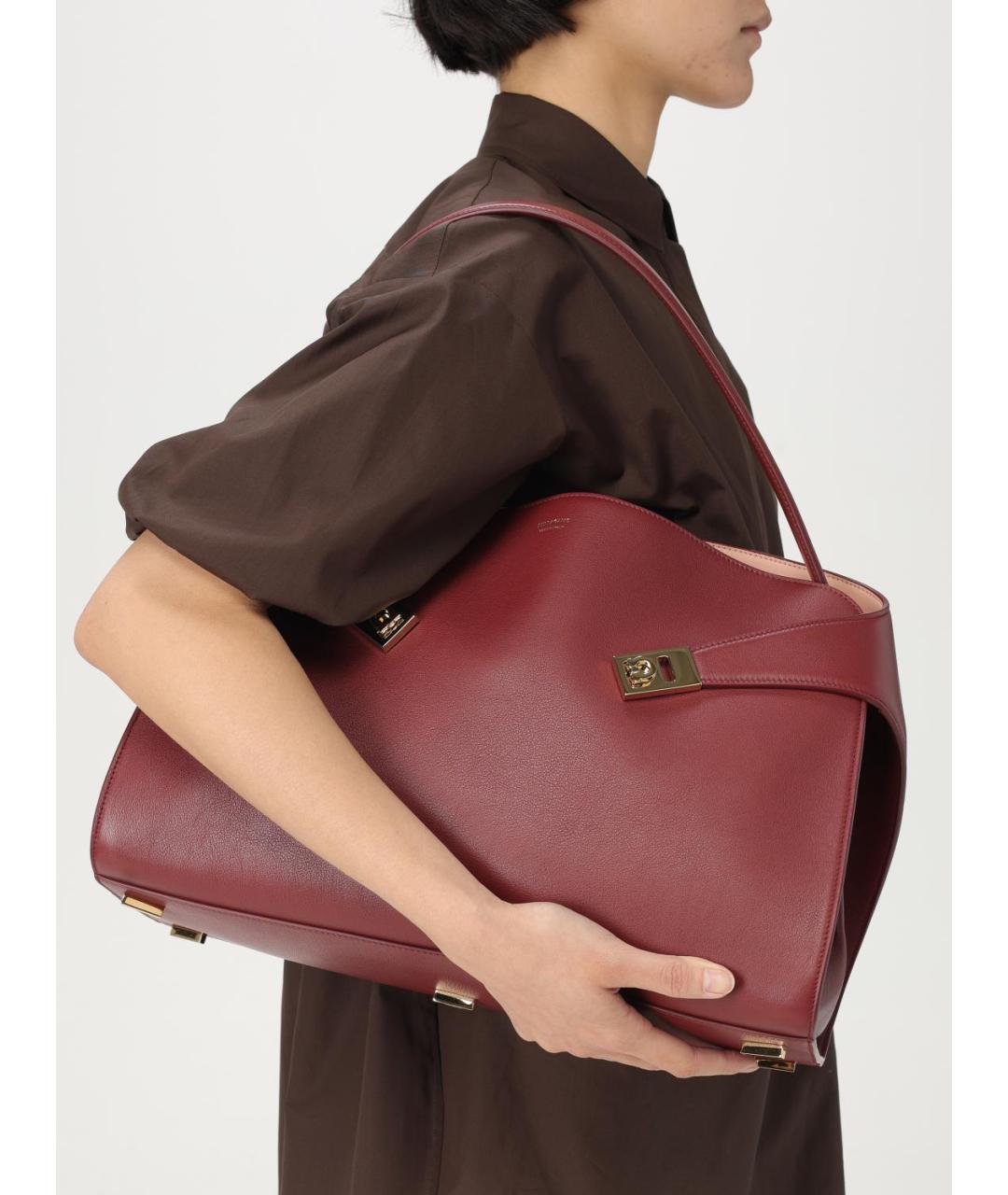 FERRAGAMO Красная кожаная сумка тоут, фото 2