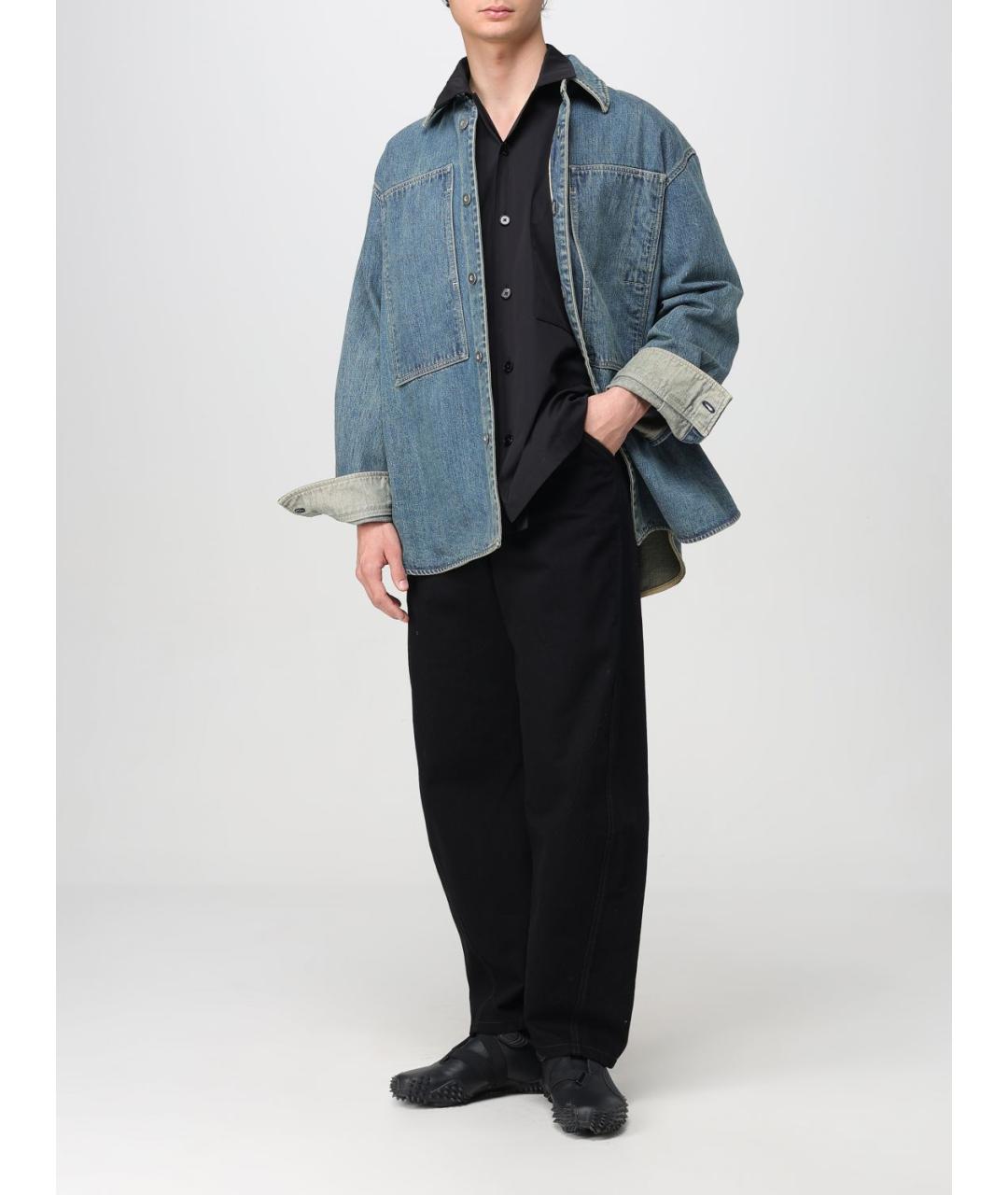 JIL SANDER Синяя хлопковая кэжуал рубашка, фото 3
