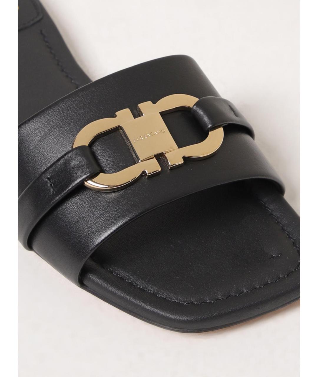 FERRAGAMO Черные босоножки, фото 4