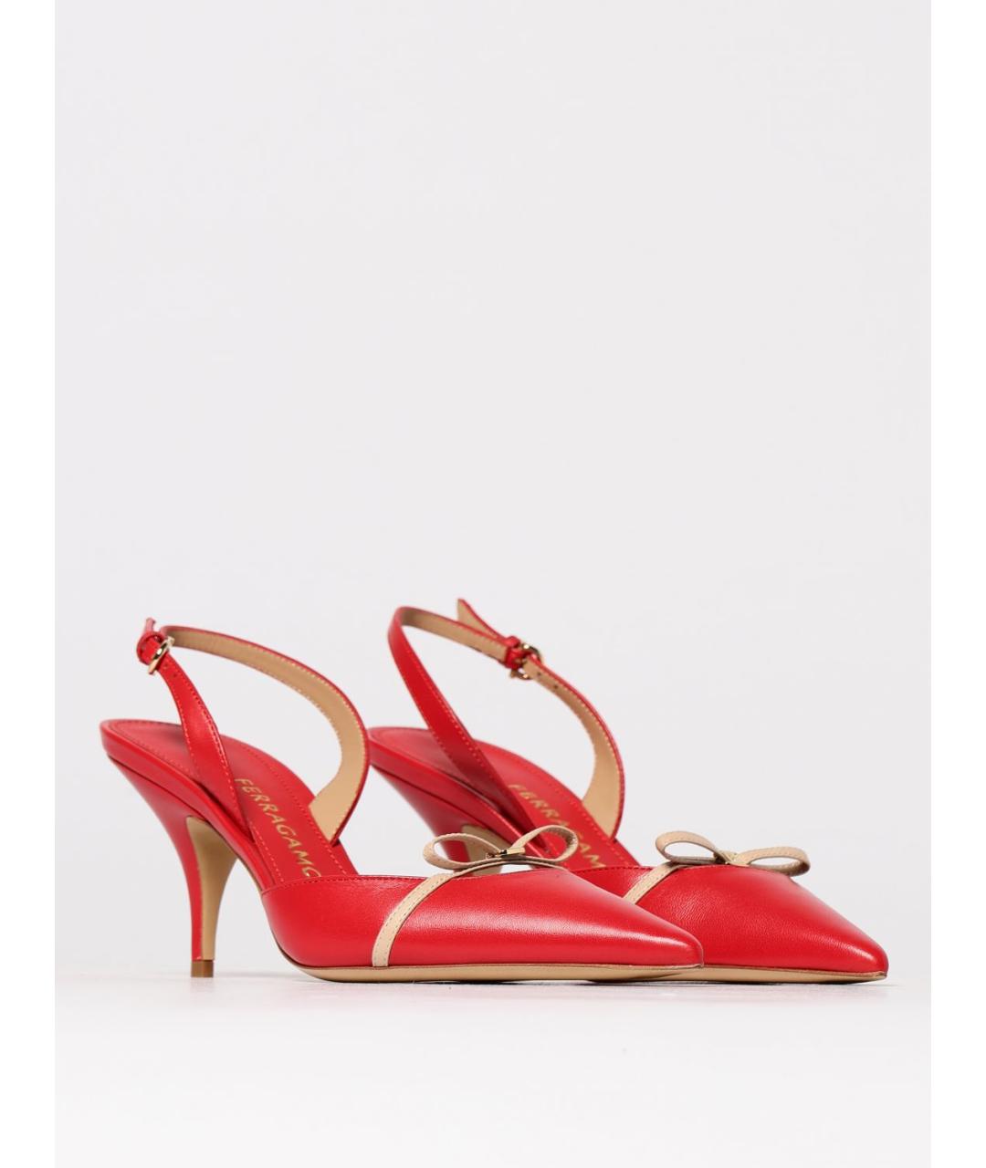 FERRAGAMO Красные кожаные туфли, фото 2