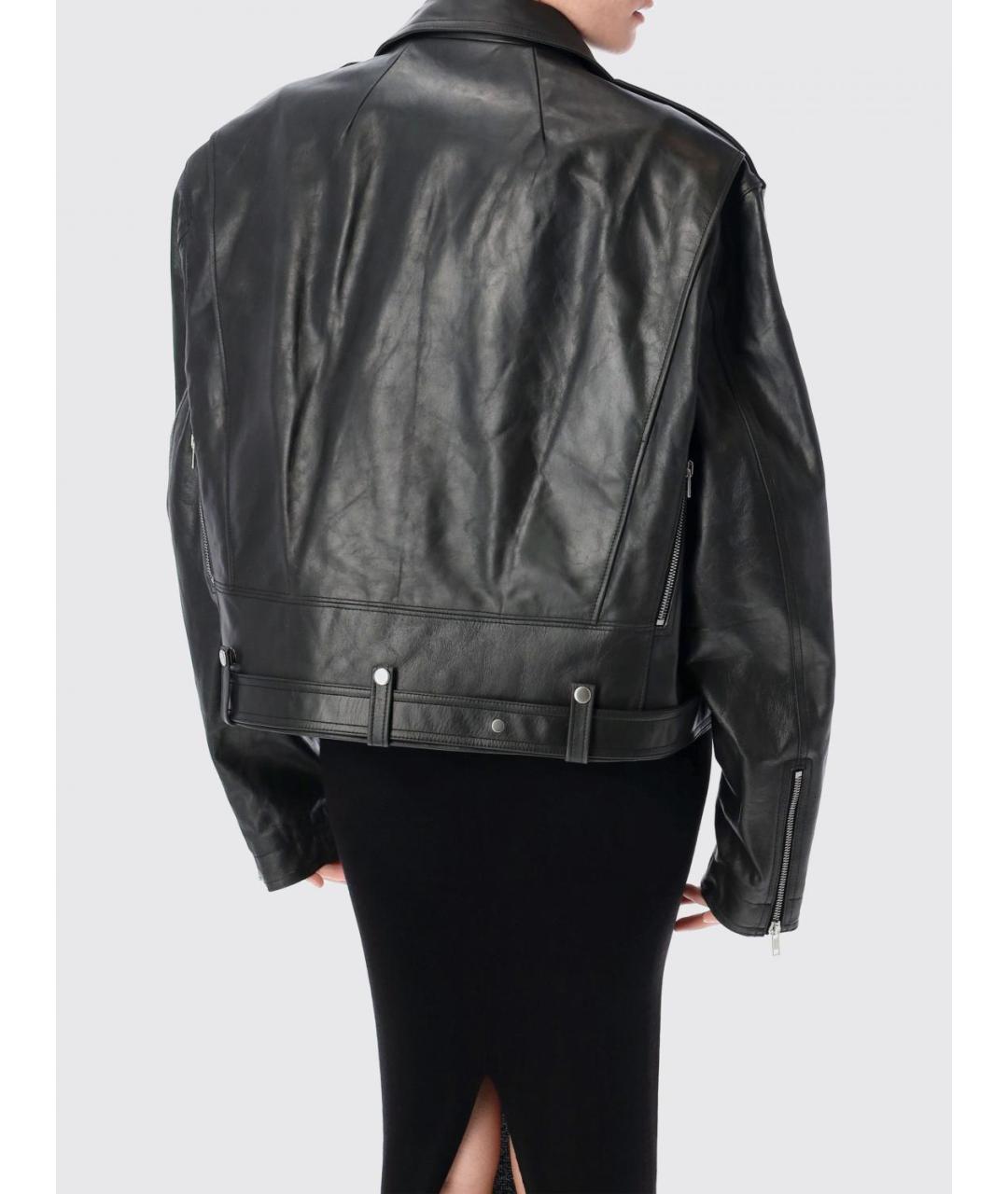 RICK OWENS Черная кожаная куртка, фото 3