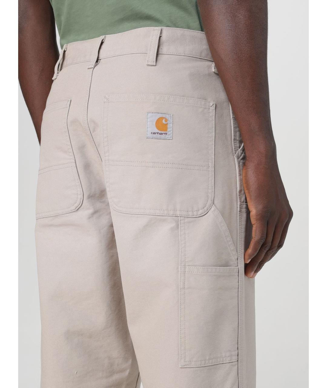 CARHARTT WIP Бежевые хлопковые повседневные брюки, фото 4