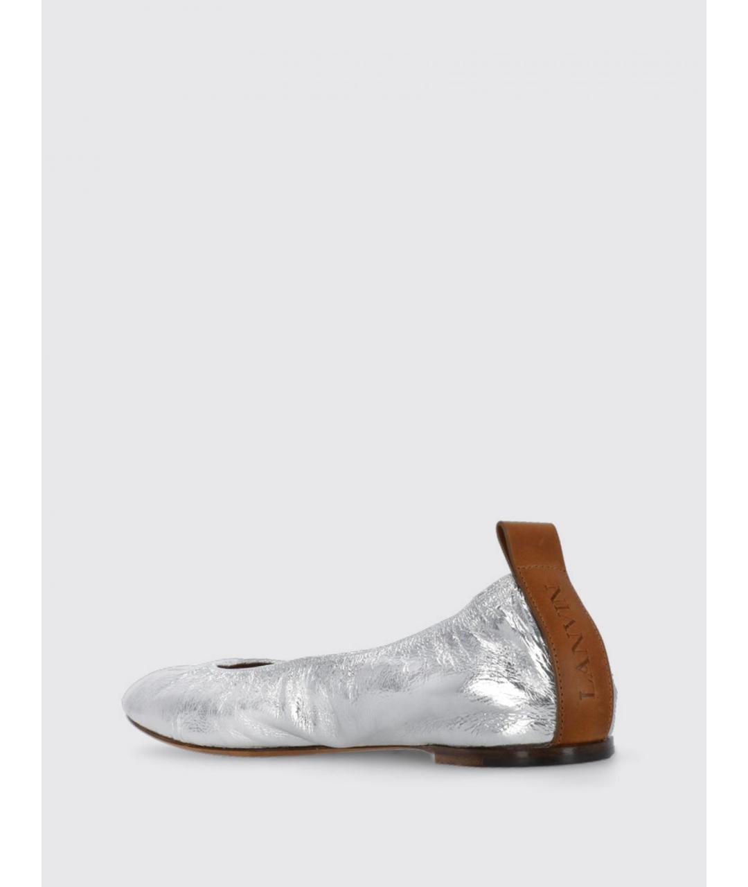 LANVIN Серебряные балетки, фото 3