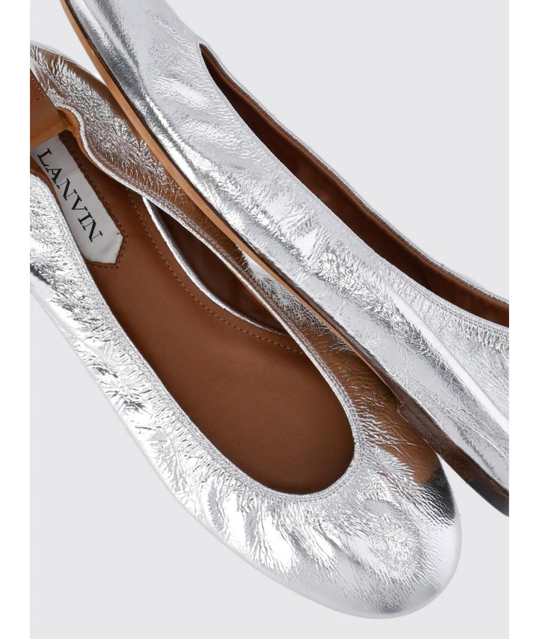 LANVIN Серебряные балетки, фото 4
