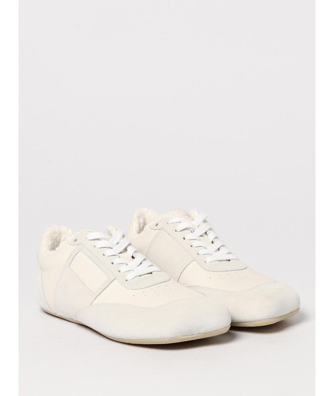 MM6 MAISON MARGIELA Бежевые кожаные кроссовки, фото 2