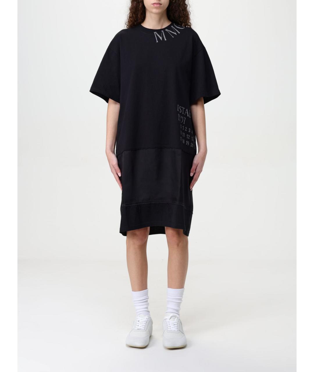 MAISON MARGIELA Черное хлопковое повседневное платье, фото 2