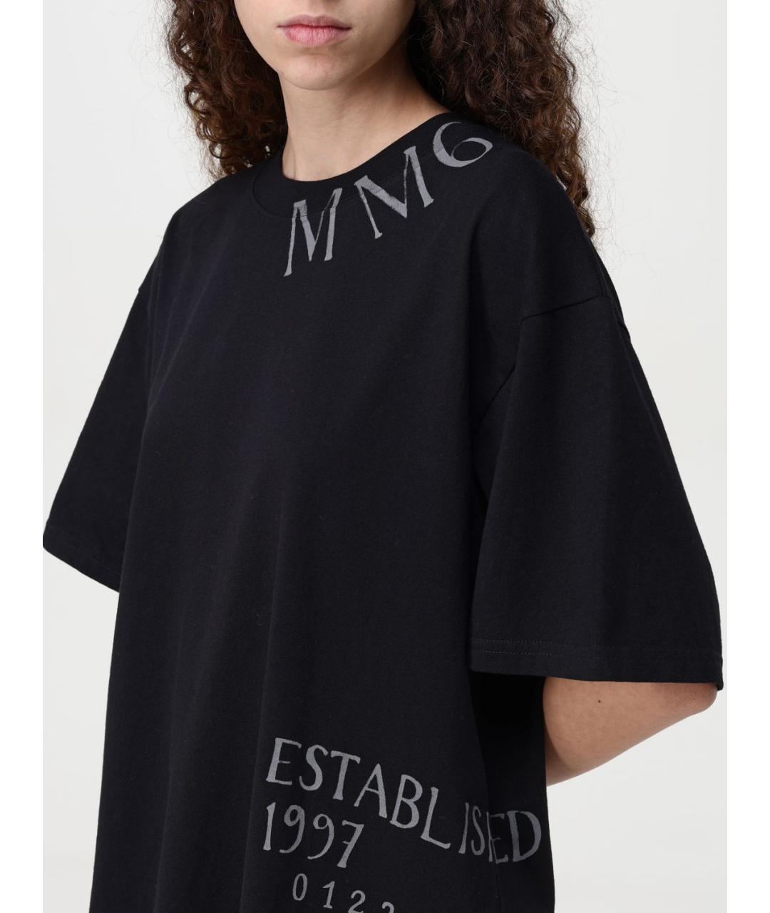 MAISON MARGIELA Черное хлопковое повседневное платье, фото 6