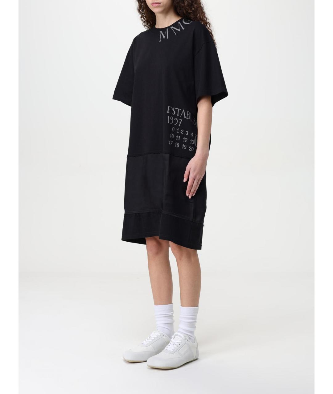 MAISON MARGIELA Черное хлопковое повседневное платье, фото 5