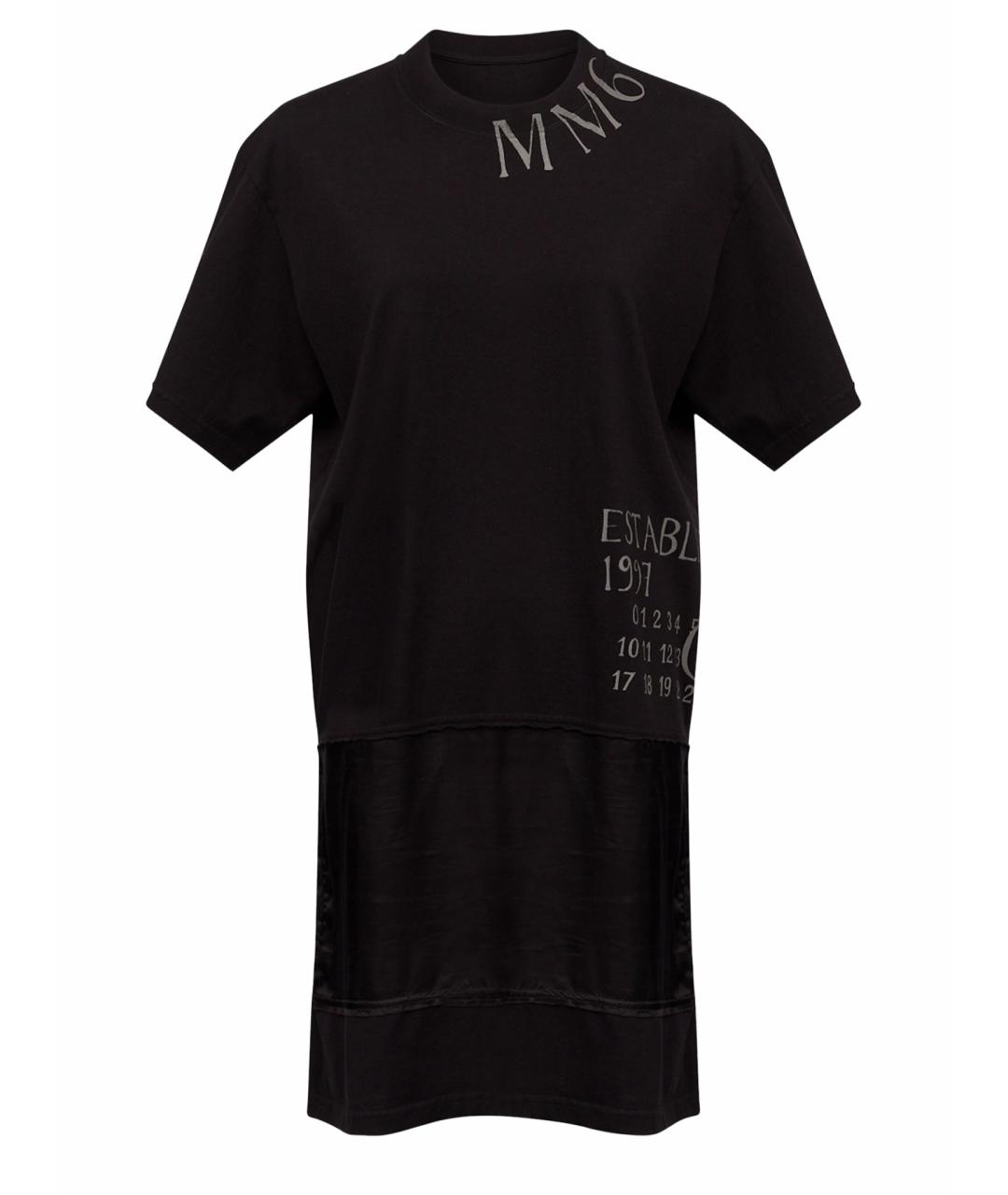 MAISON MARGIELA Черное хлопковое повседневное платье, фото 1