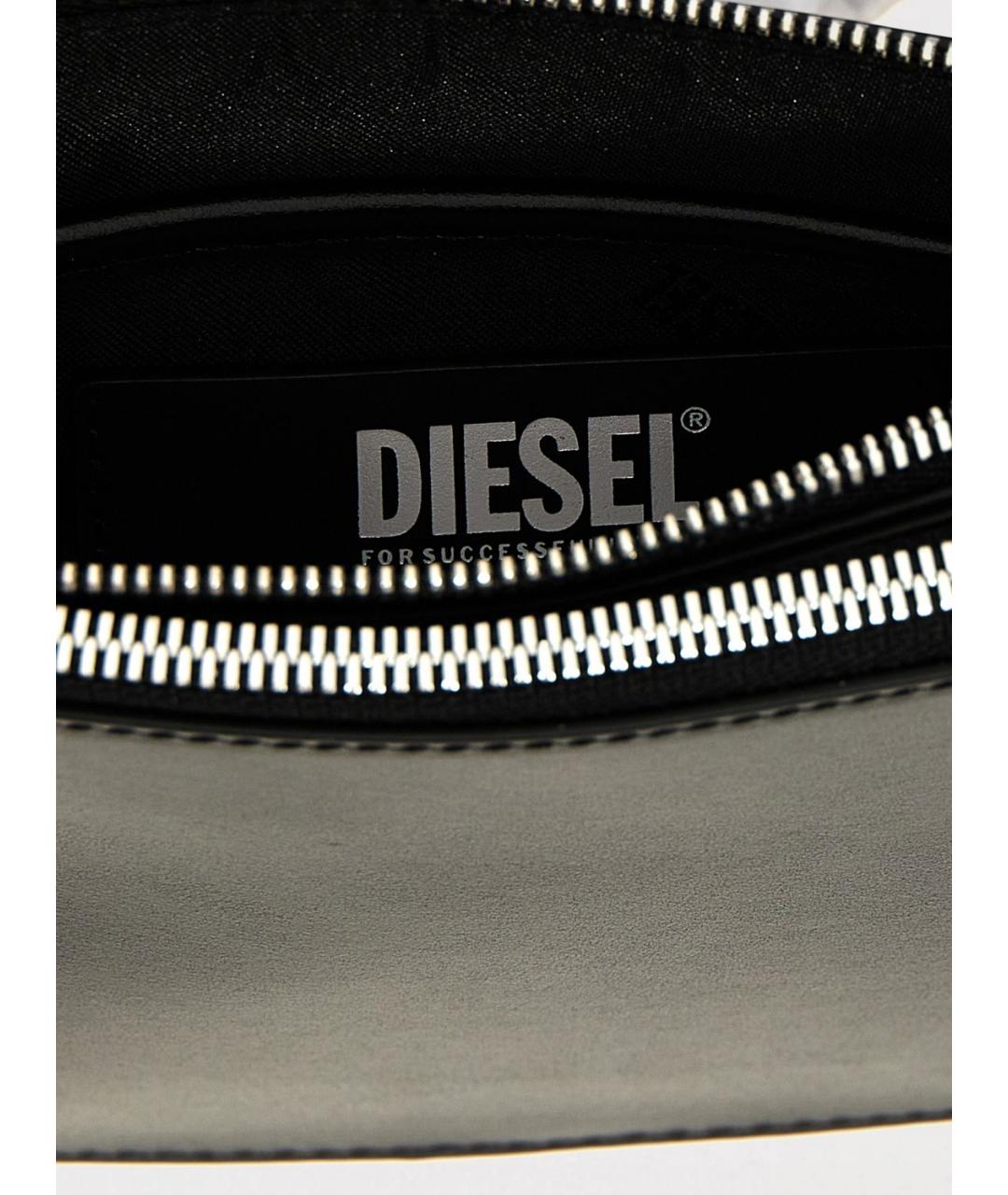 DIESEL Черная кожаная сумка через плечо, фото 4