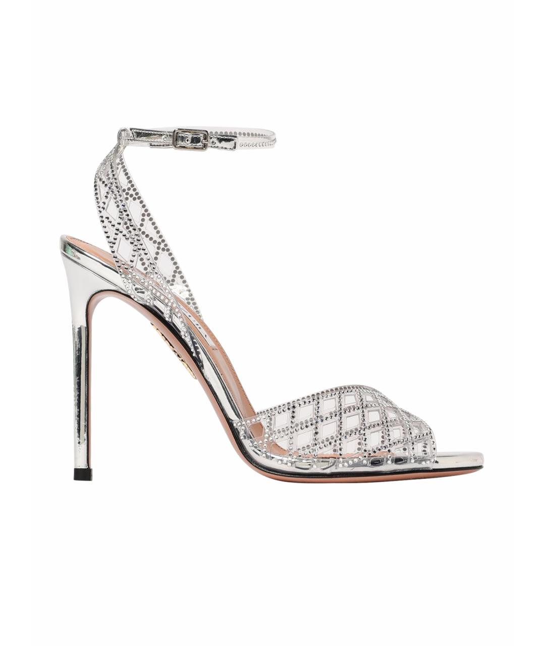 AQUAZZURA Серебряные босоножки, фото 1