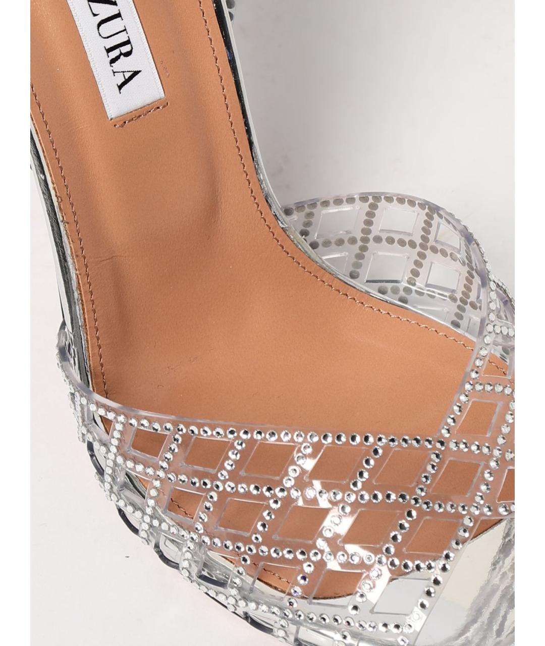 AQUAZZURA Серебряные босоножки, фото 4