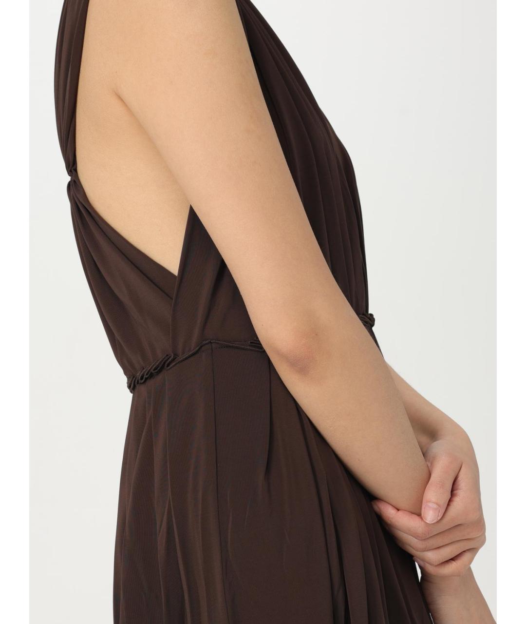 MAX MARA Коричневое вискозное платье, фото 5