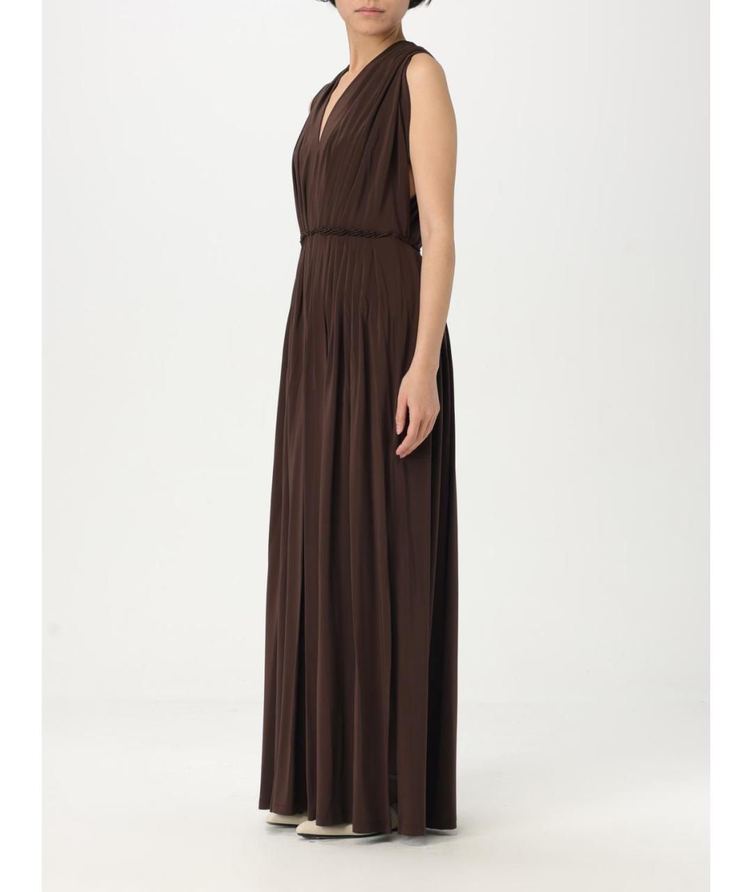 MAX MARA Коричневое вискозное платье, фото 4
