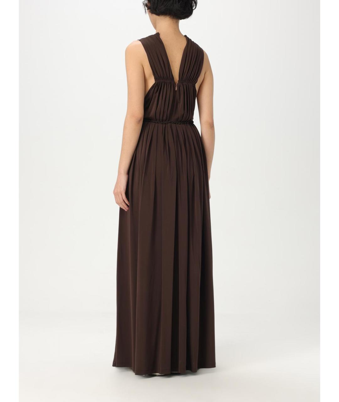 MAX MARA Коричневое вискозное платье, фото 3