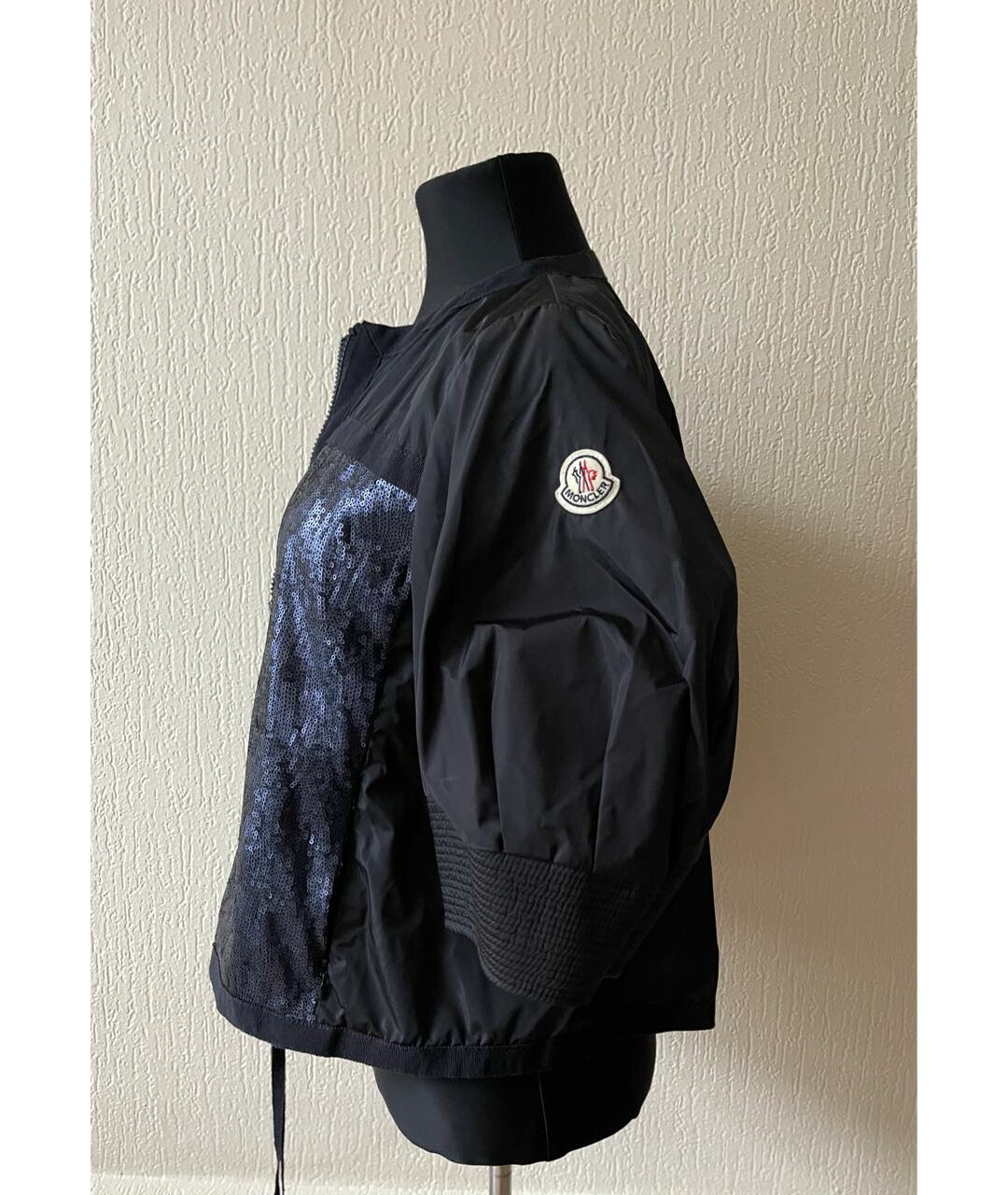 MONCLER Темно-синяя полиэстеровая куртка, фото 4