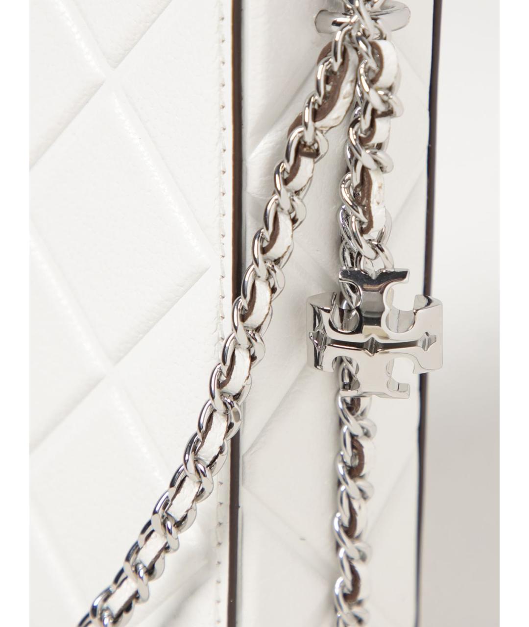 TORY BURCH Белая кожаная сумка с короткими ручками, фото 3