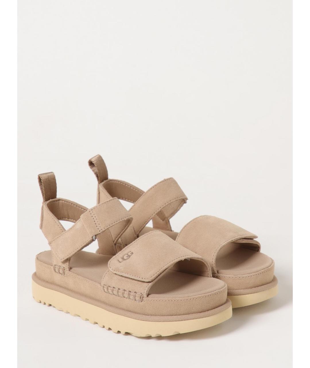 UGG AUSTRALIA Бежевые нубуковые сандалии, фото 2