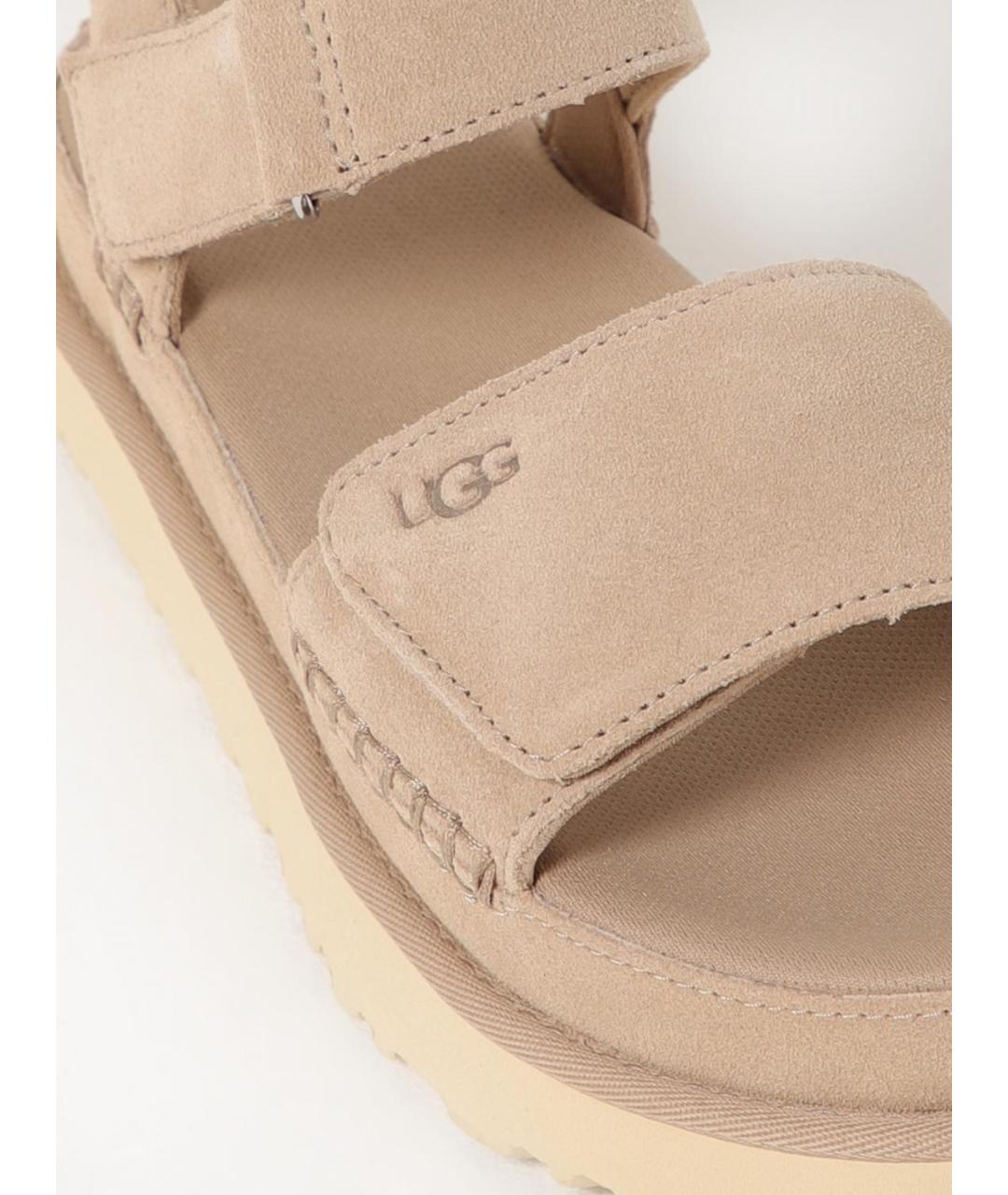 UGG AUSTRALIA Бежевые нубуковые сандалии, фото 4