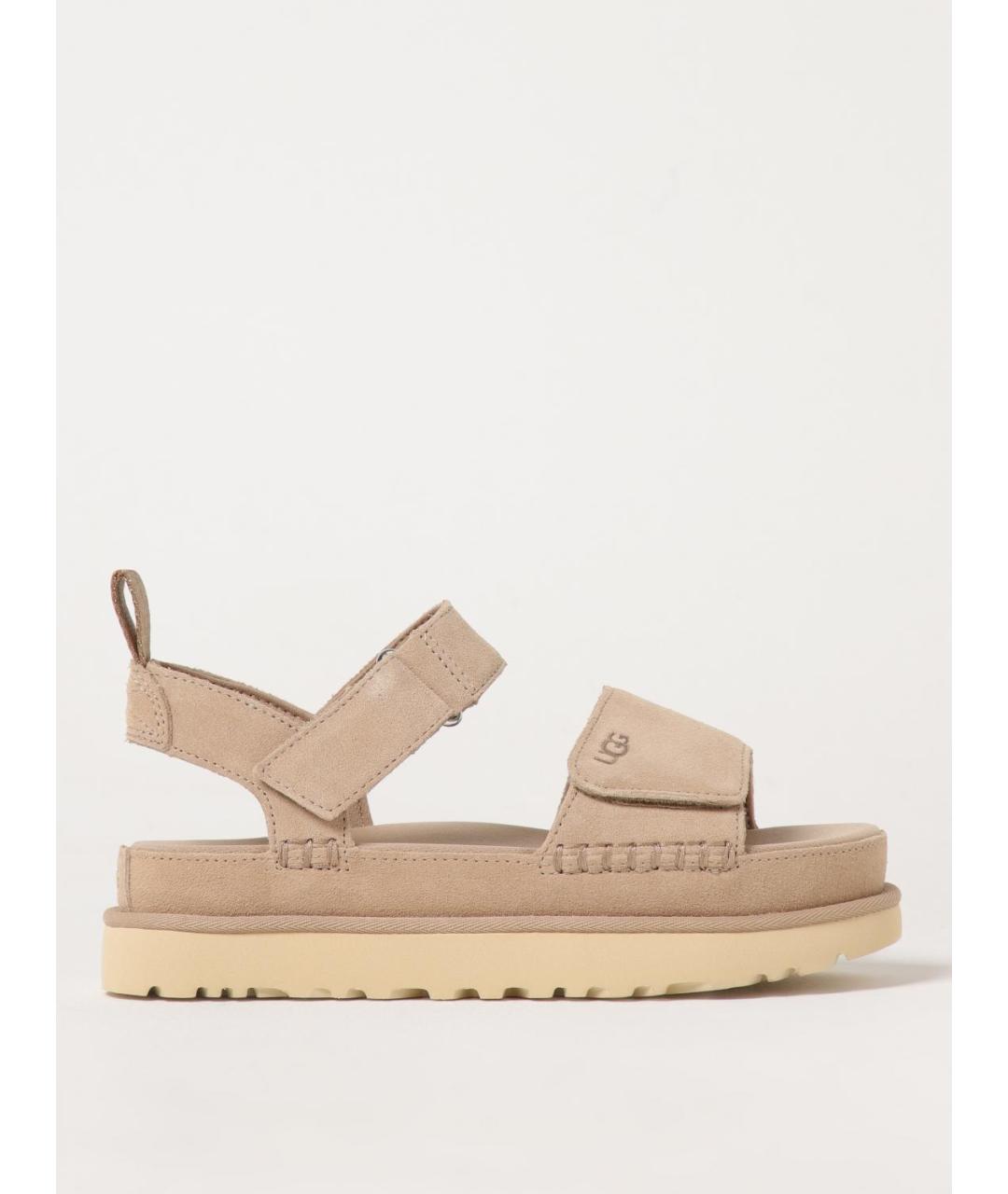 UGG AUSTRALIA Бежевые нубуковые сандалии, фото 5