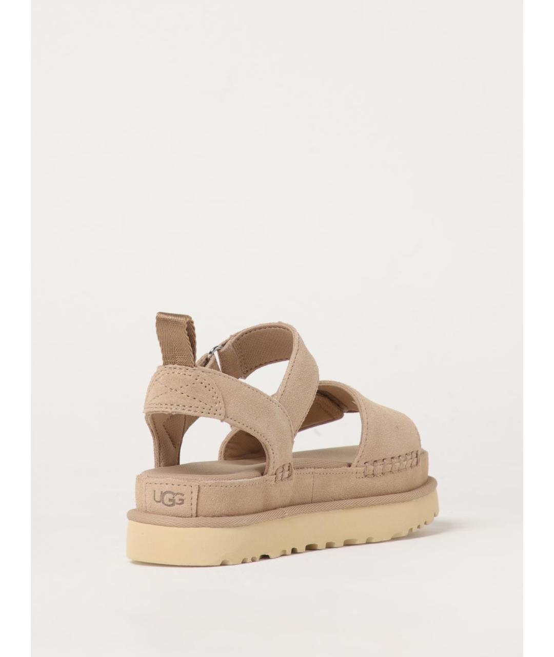 UGG AUSTRALIA Бежевые нубуковые сандалии, фото 3