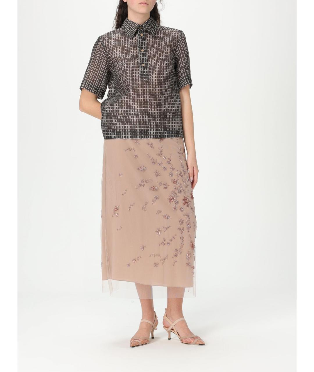FENDI Коричневая шелковая рубашка, фото 3
