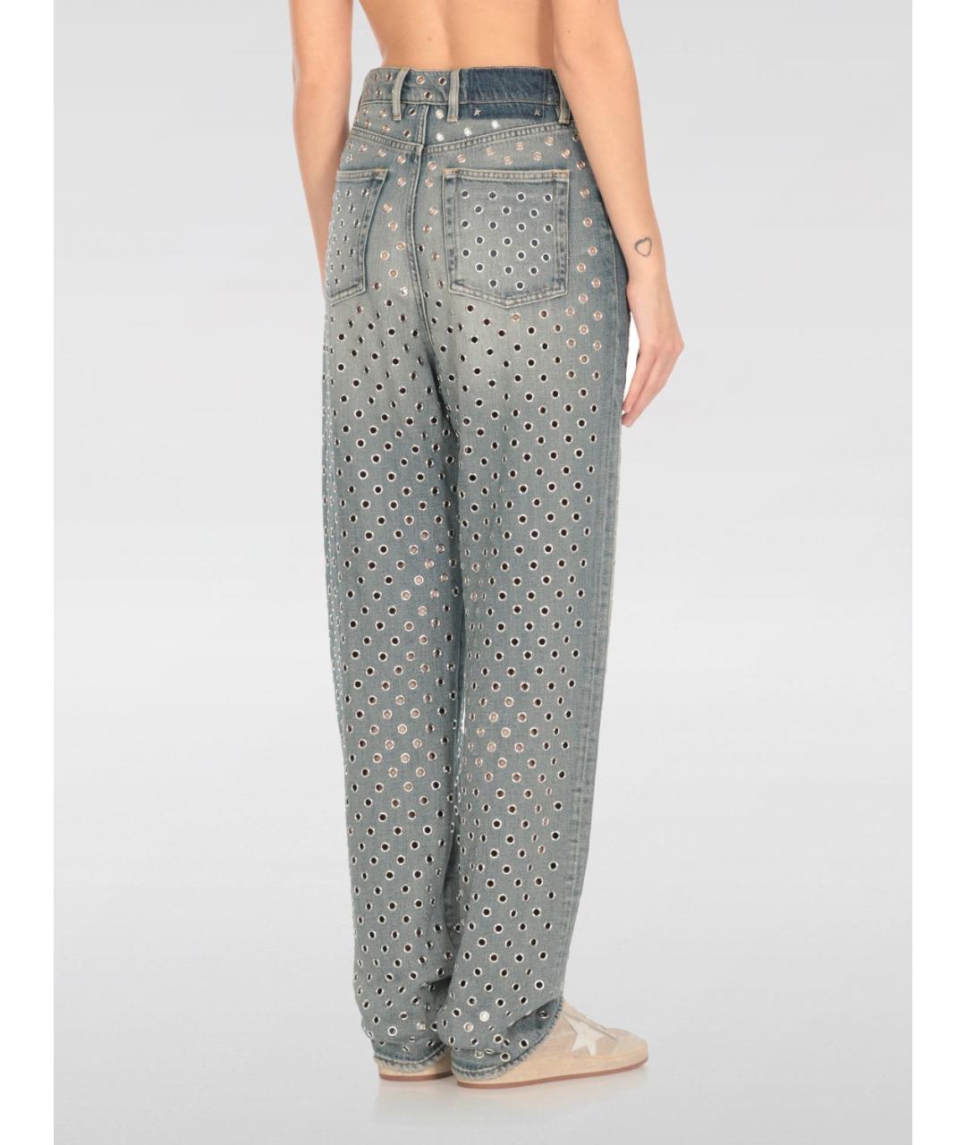 GOLDEN GOOSE DELUXE BRAND Синие прямые джинсы, фото 4