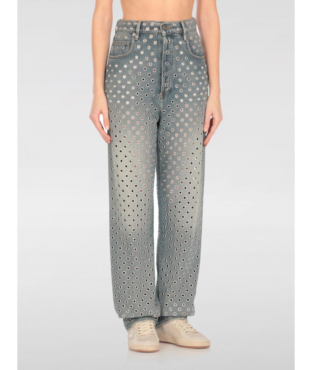 GOLDEN GOOSE DELUXE BRAND Синие прямые джинсы, фото 2