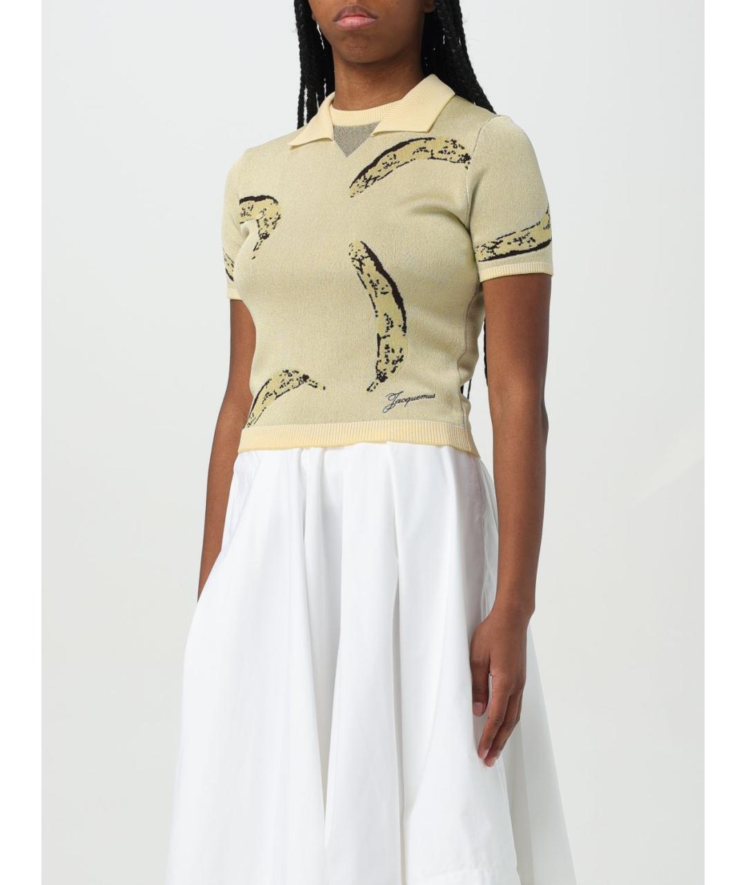 JACQUEMUS Желтая вискозная футболка, фото 4