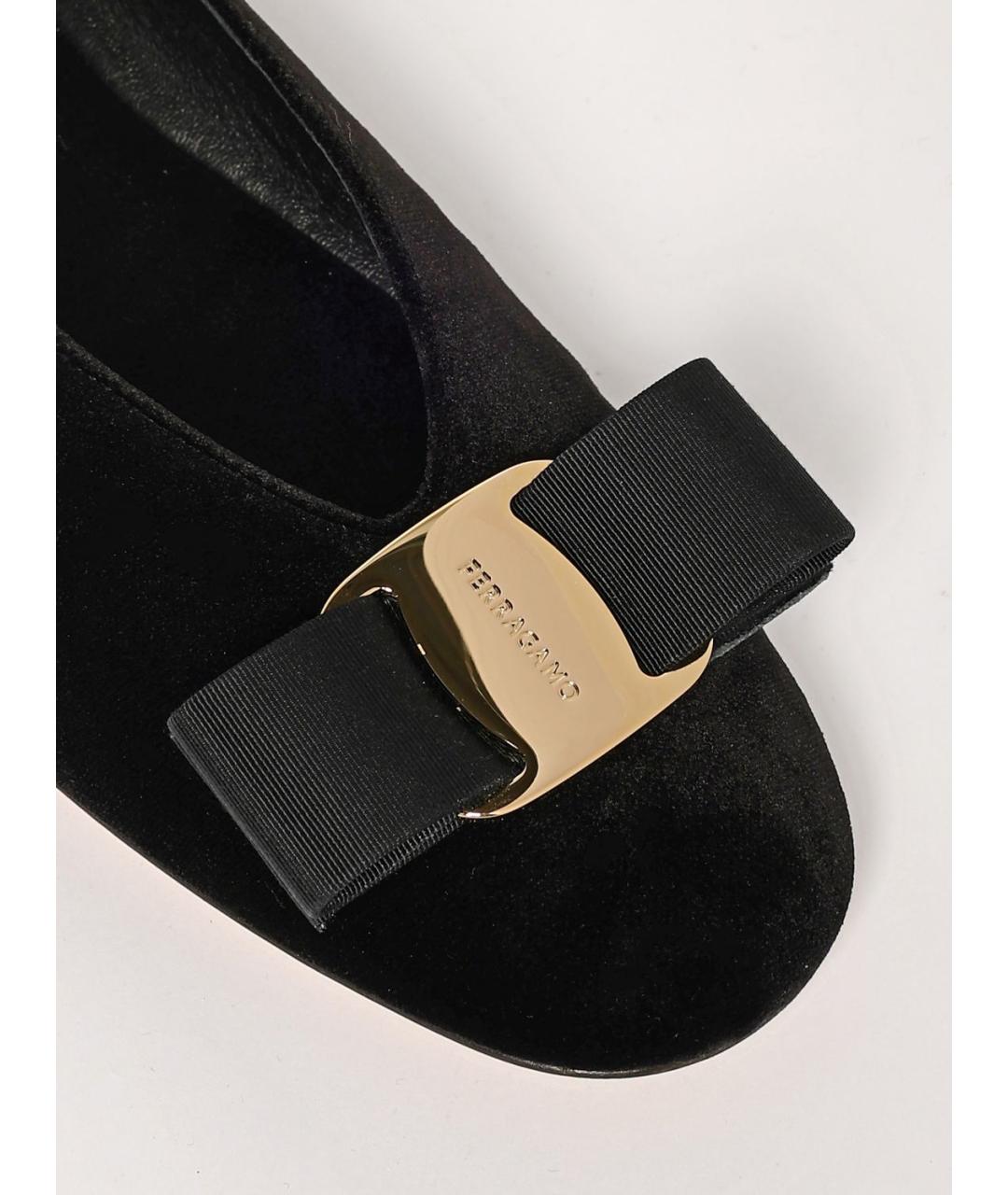 FERRAGAMO Черные балетки, фото 4