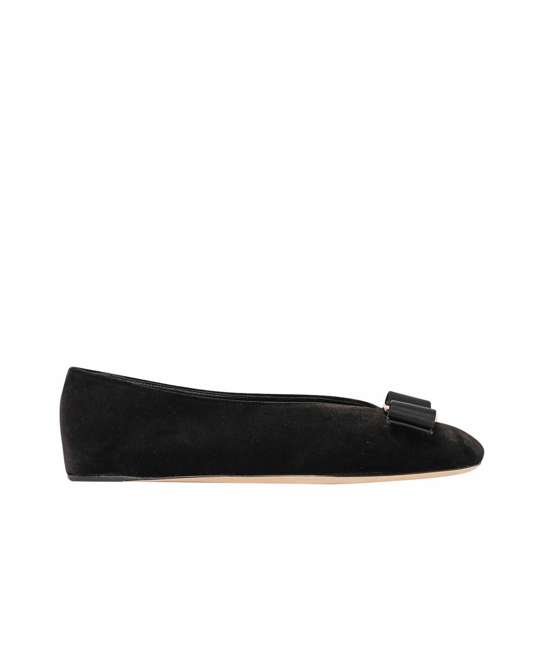 FERRAGAMO Черные балетки, фото 1
